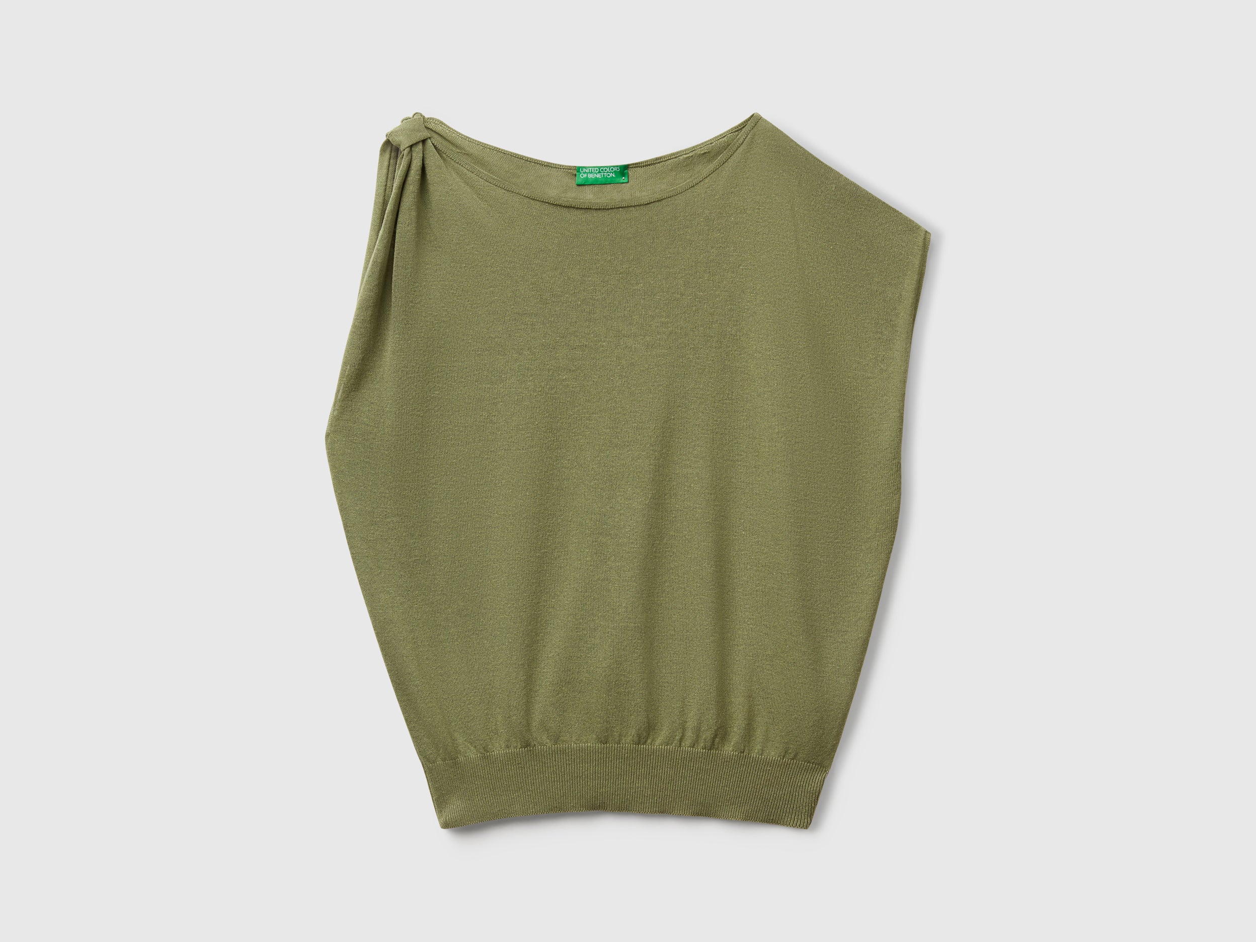 Maglia asimmetrica in misto lino