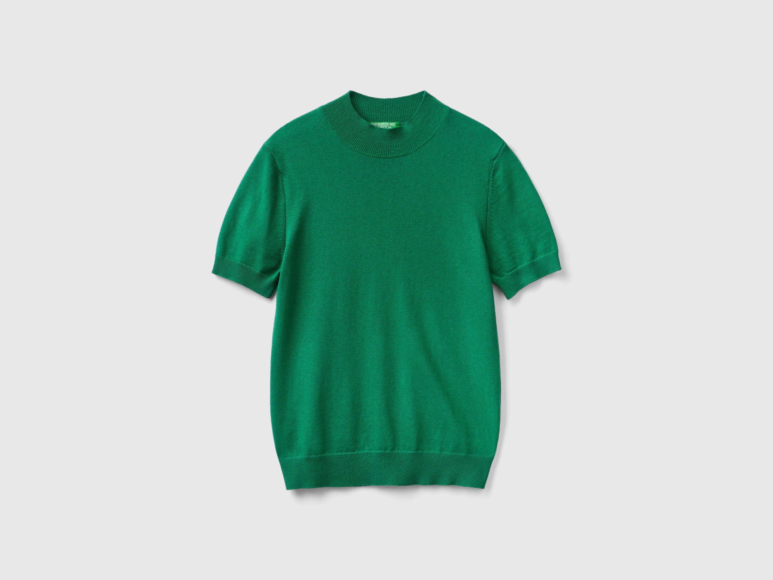 Maglia bosco a manica corta in misto cashmere