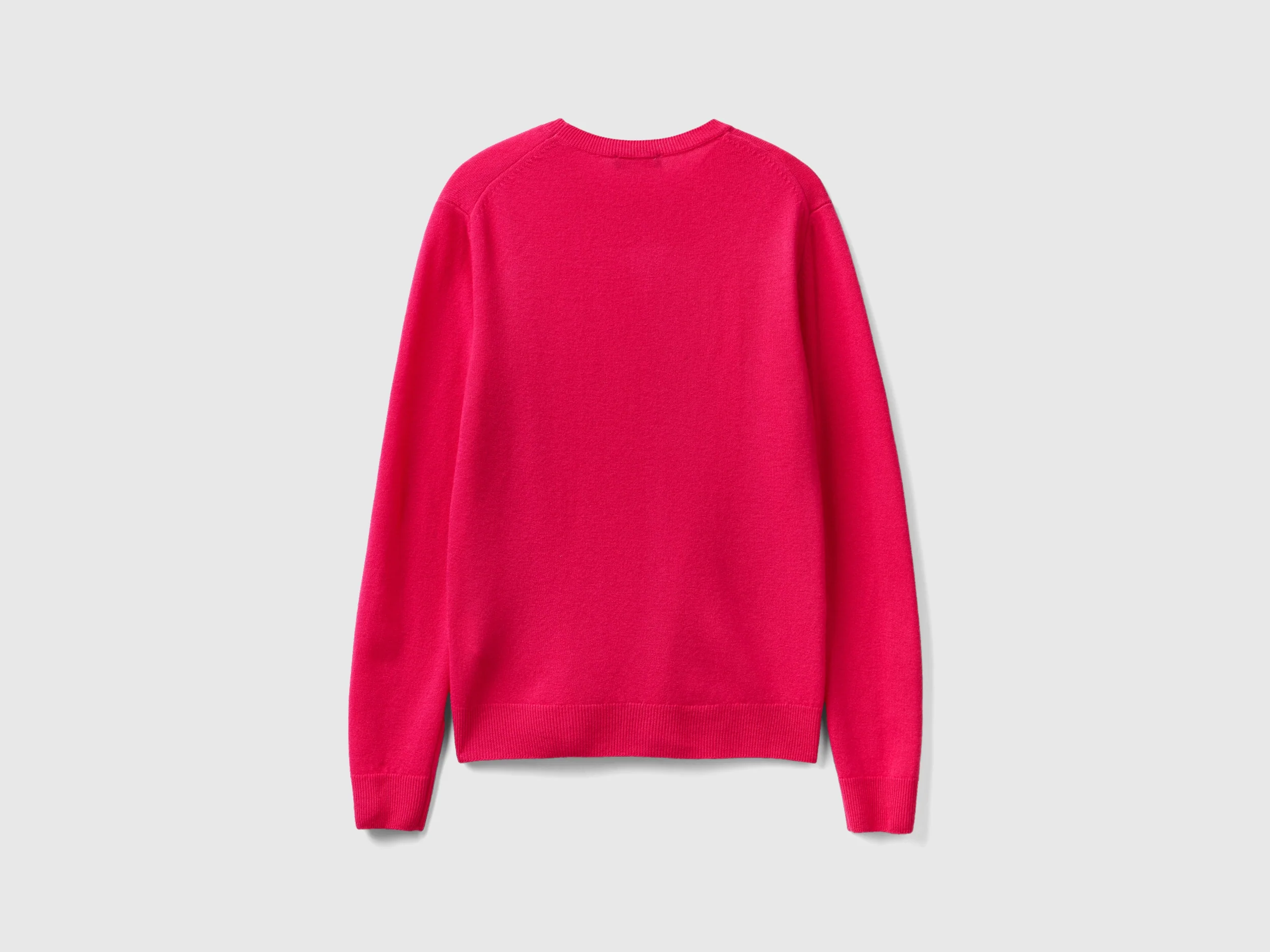 Maglia girocollo fucsia in lana Merino - Image 2