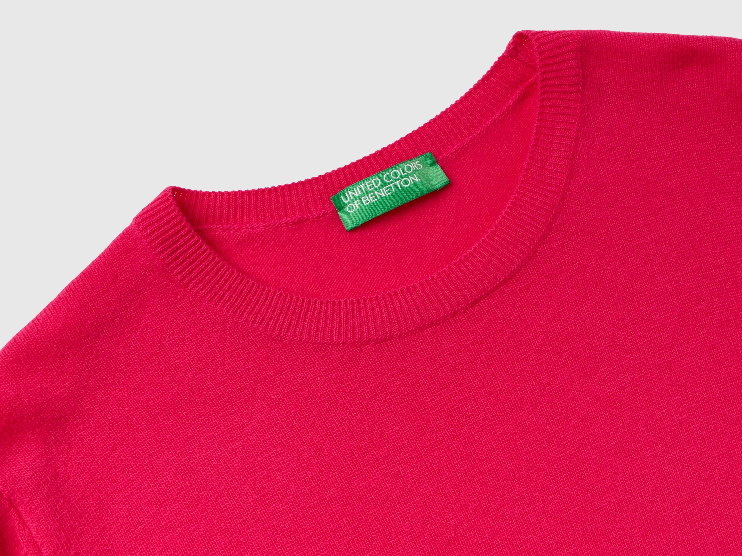 Maglia girocollo fucsia in lana Merino - Image 3