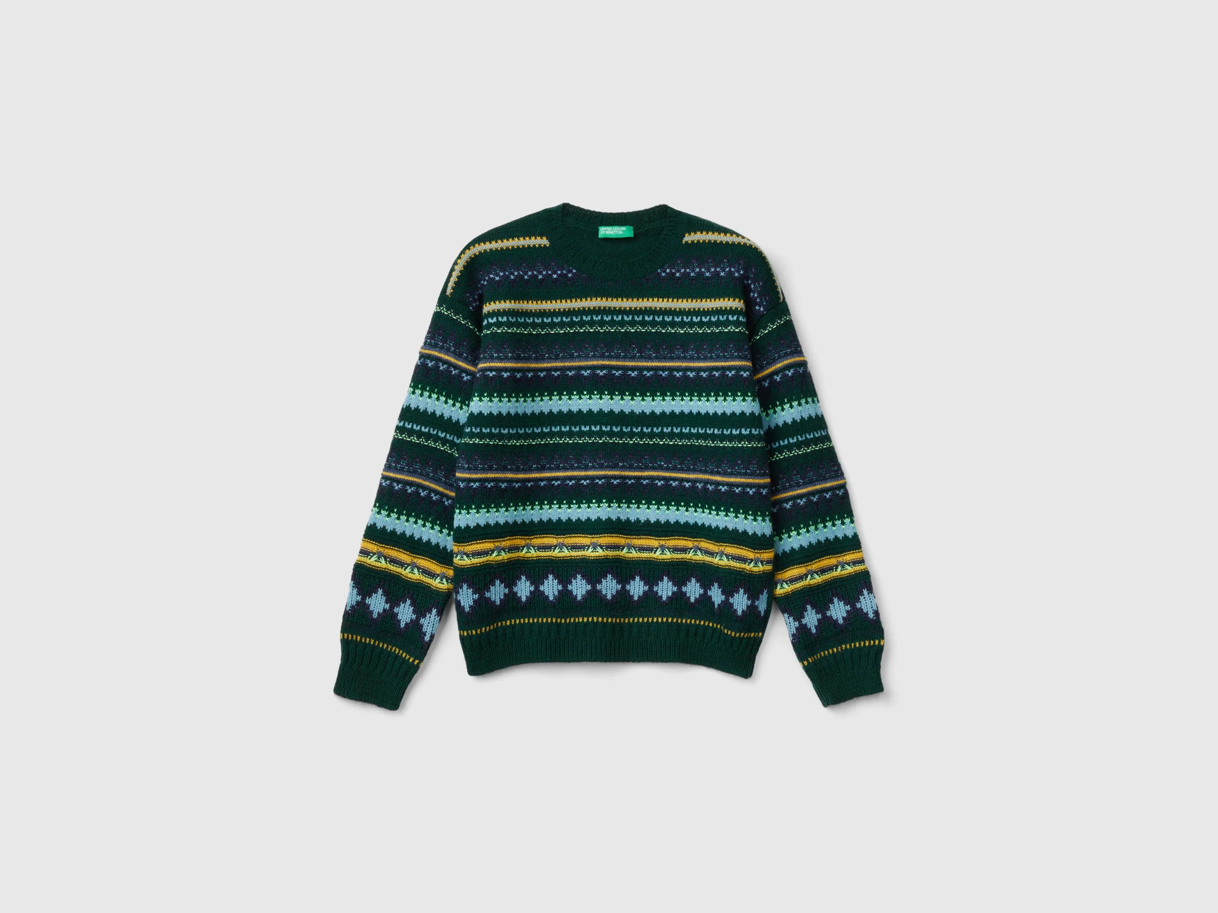 Maglia jacquard in misto lana