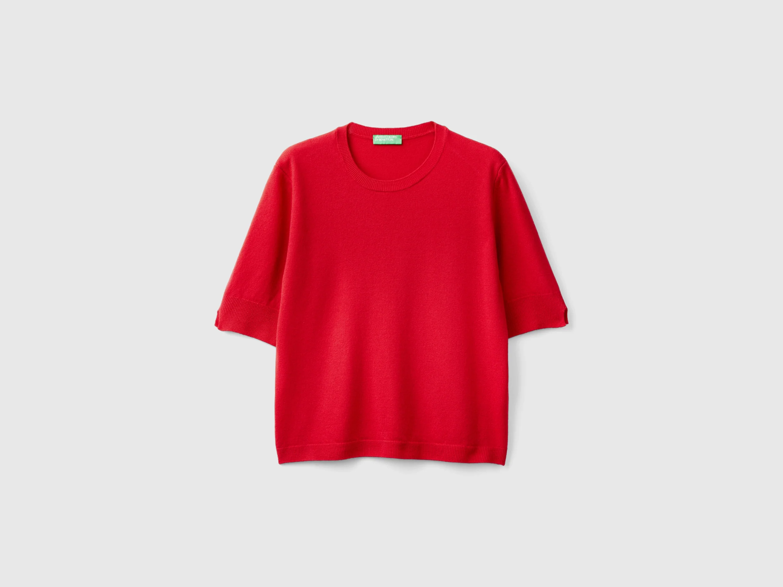 Maglia manica corta prugna in pura lana Merino