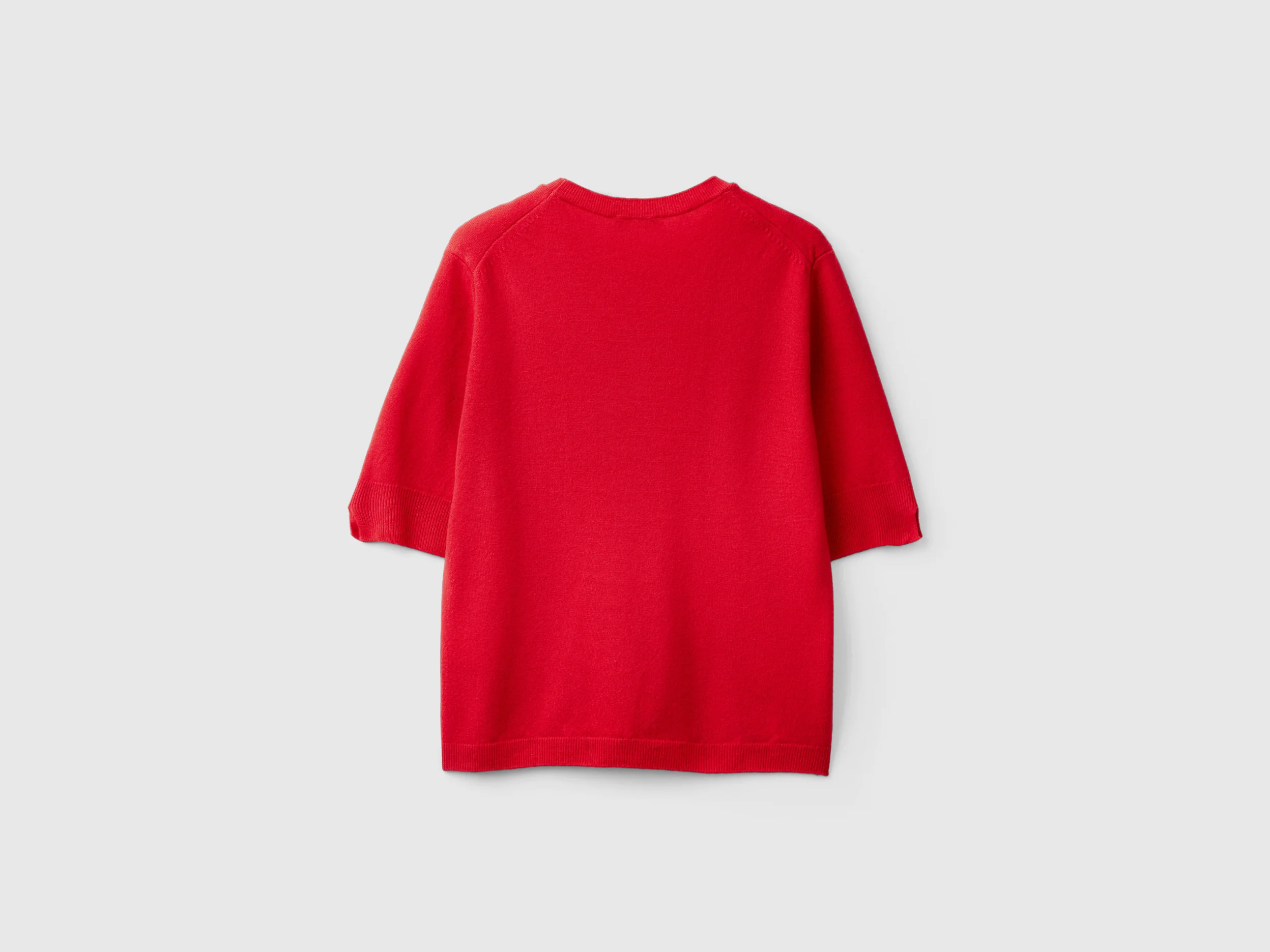 Maglia manica corta prugna in pura lana Merino - Image 2