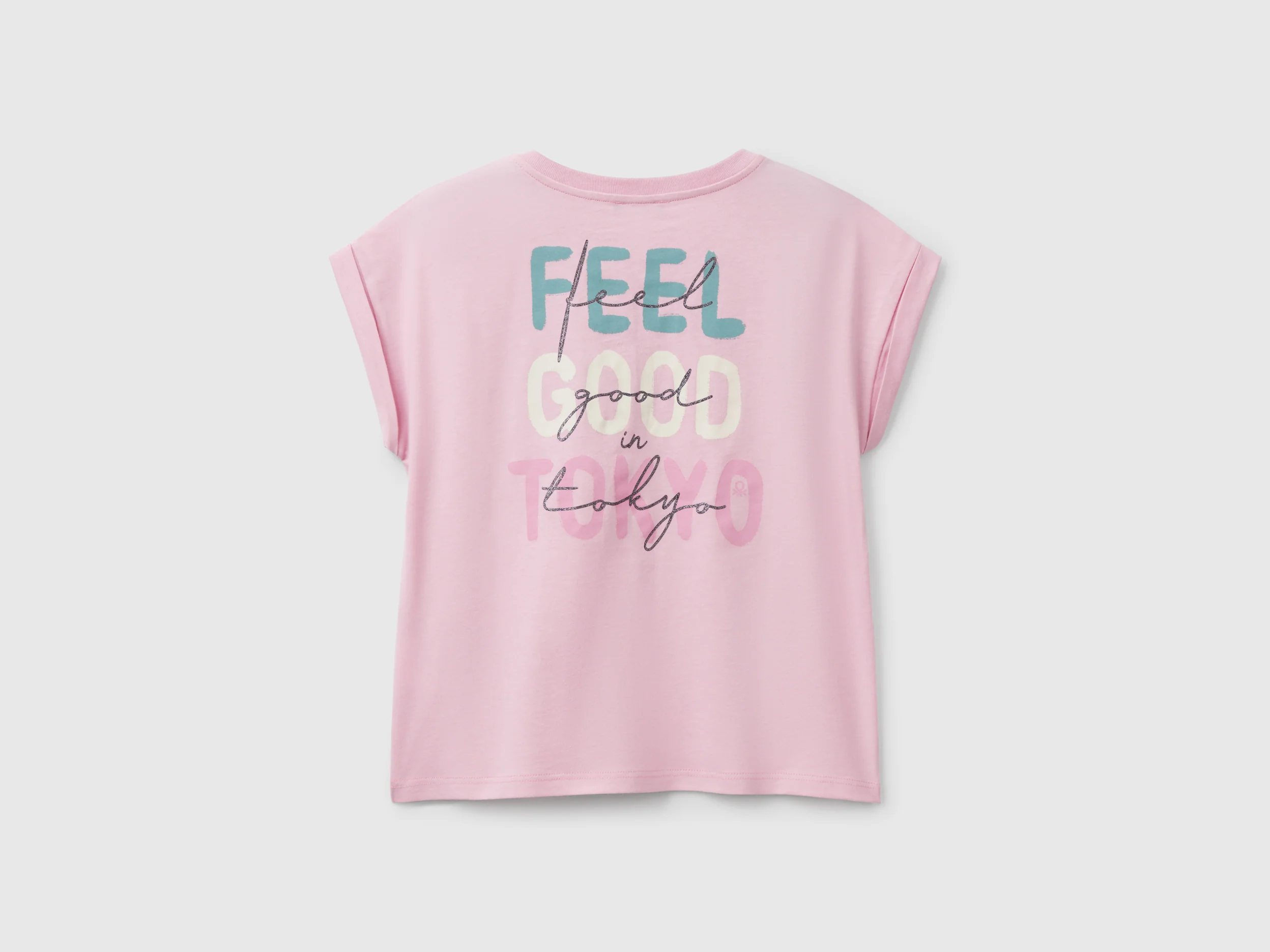Maglietta boxy fit con stampa e glitter - Image 2