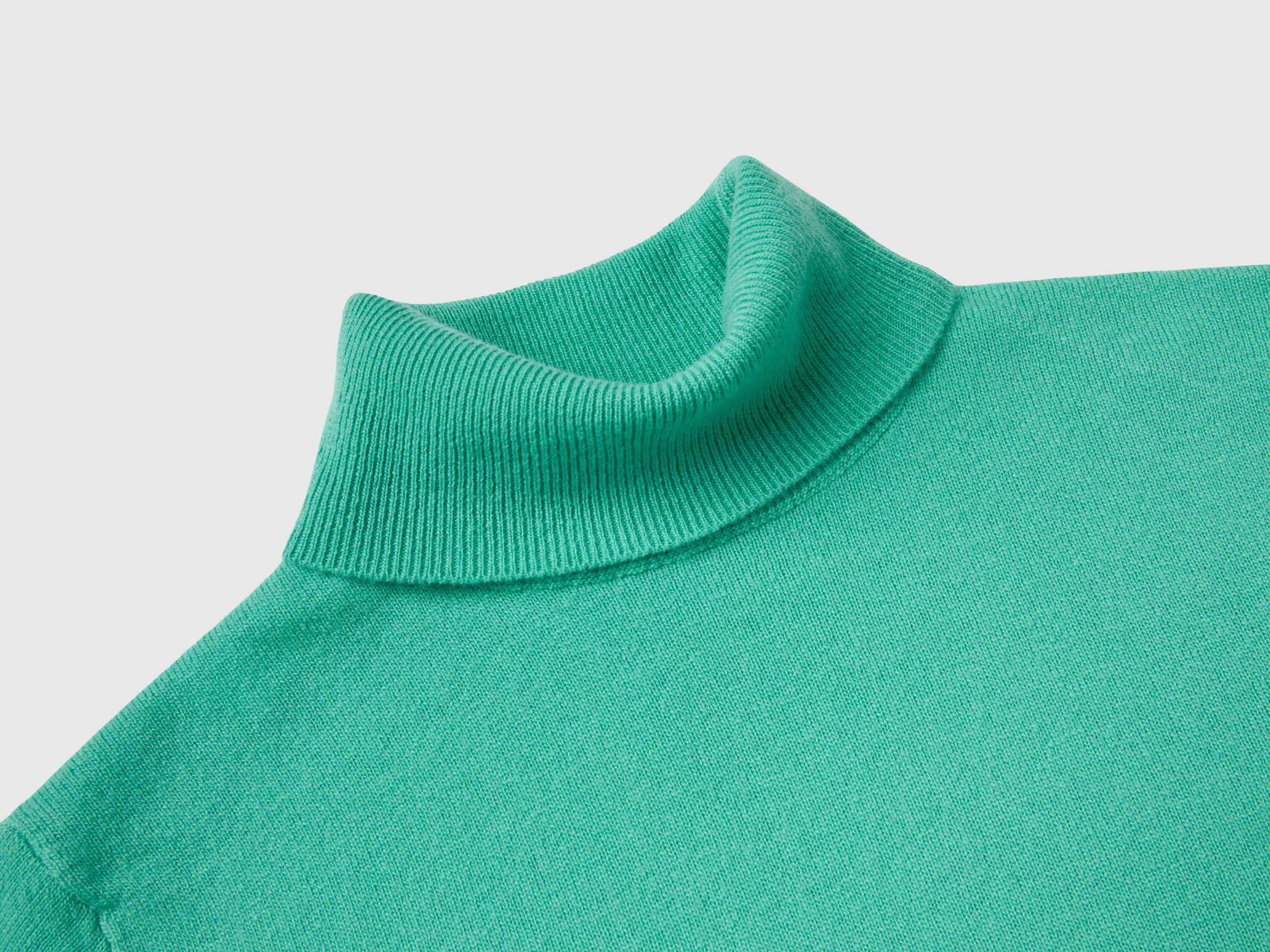 Maglione dolcevita chiaro in pura lana Merino - Image 3