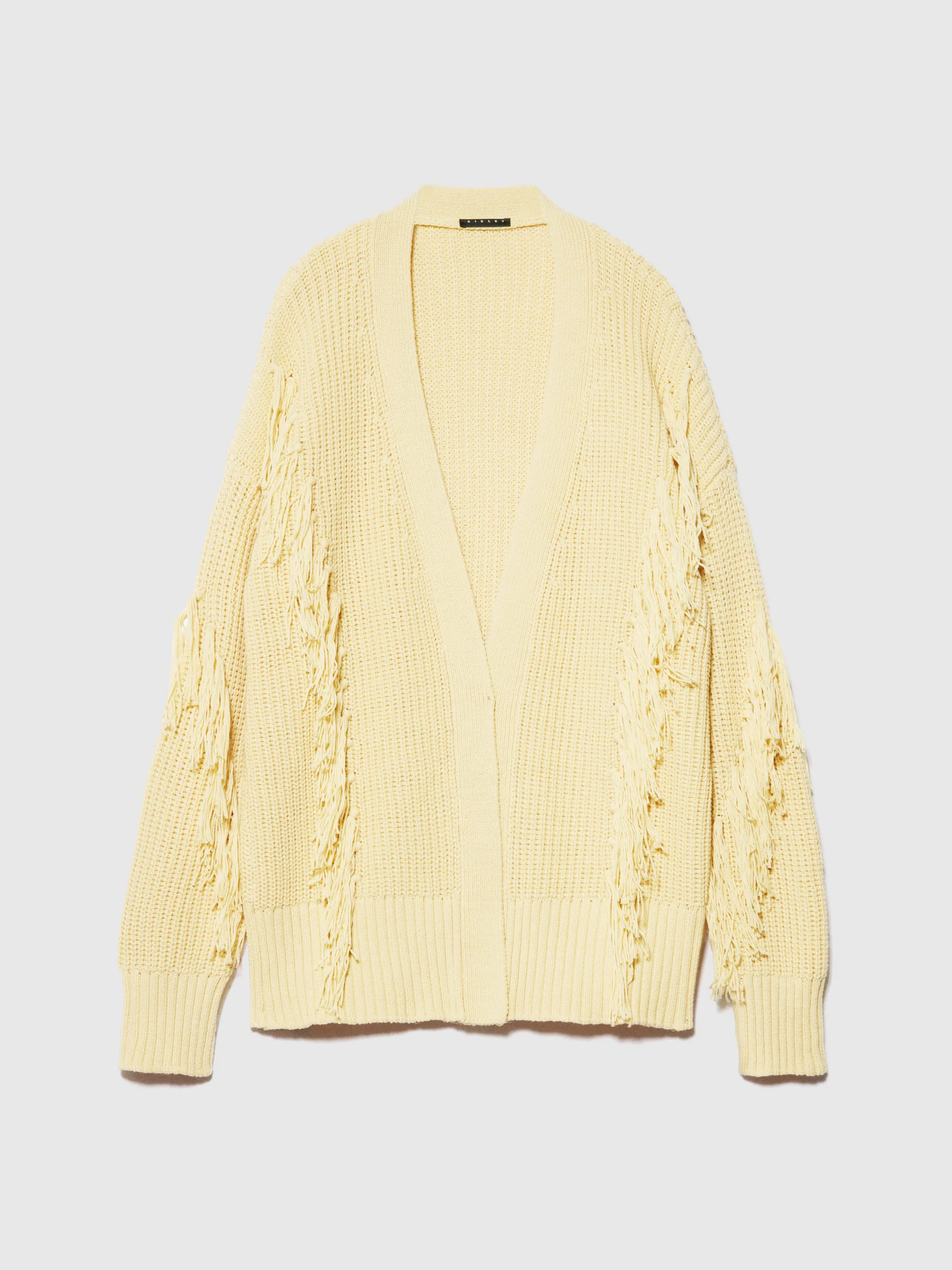 Maxi cardigan con frange