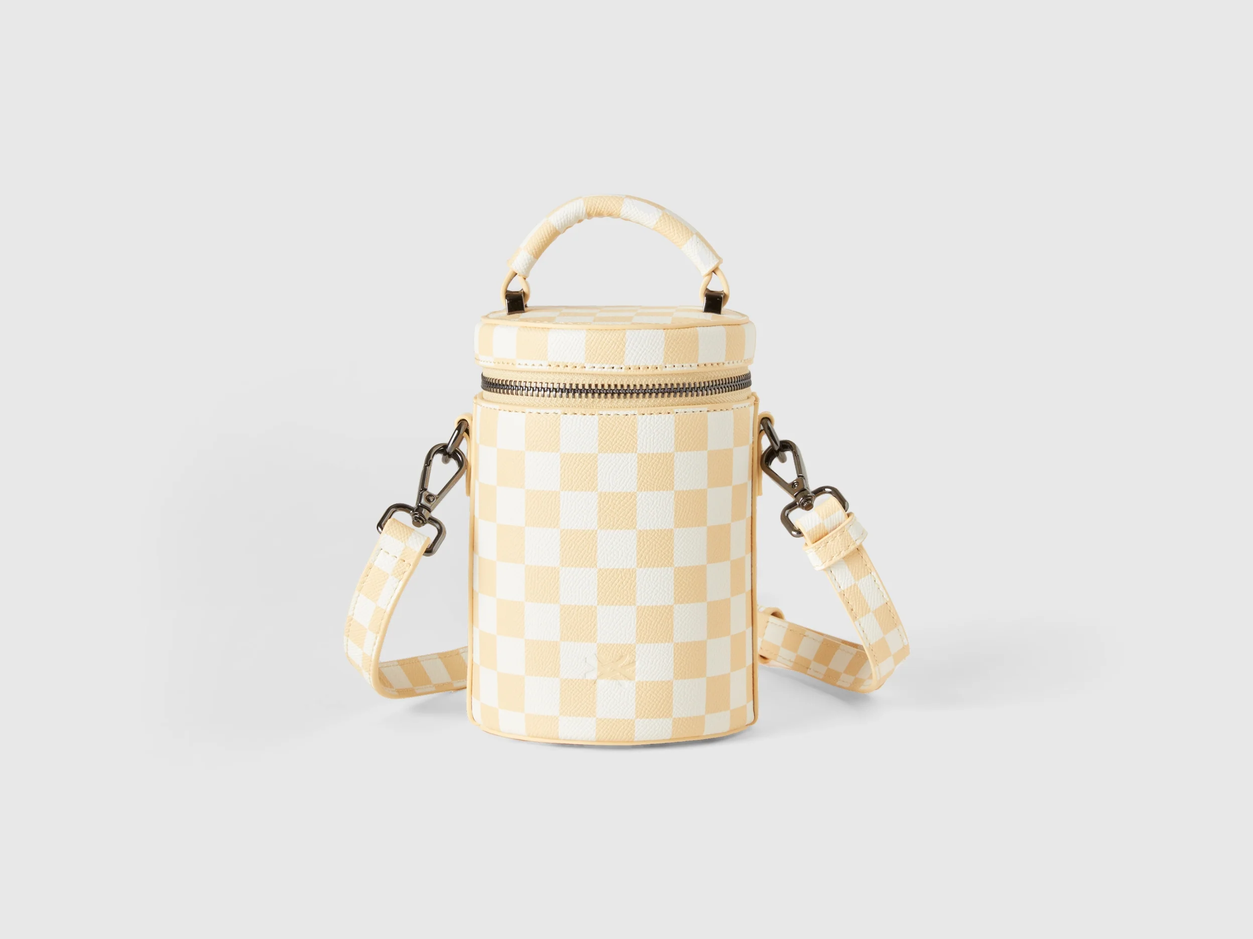 Mini borsa a cilindro a quadri