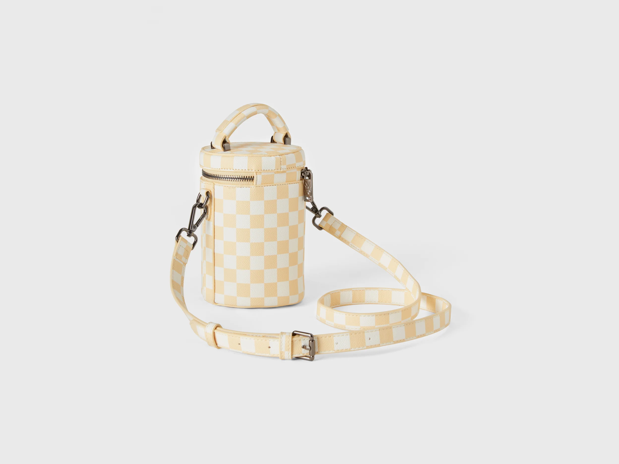 Mini borsa a cilindro a quadri - Image 2