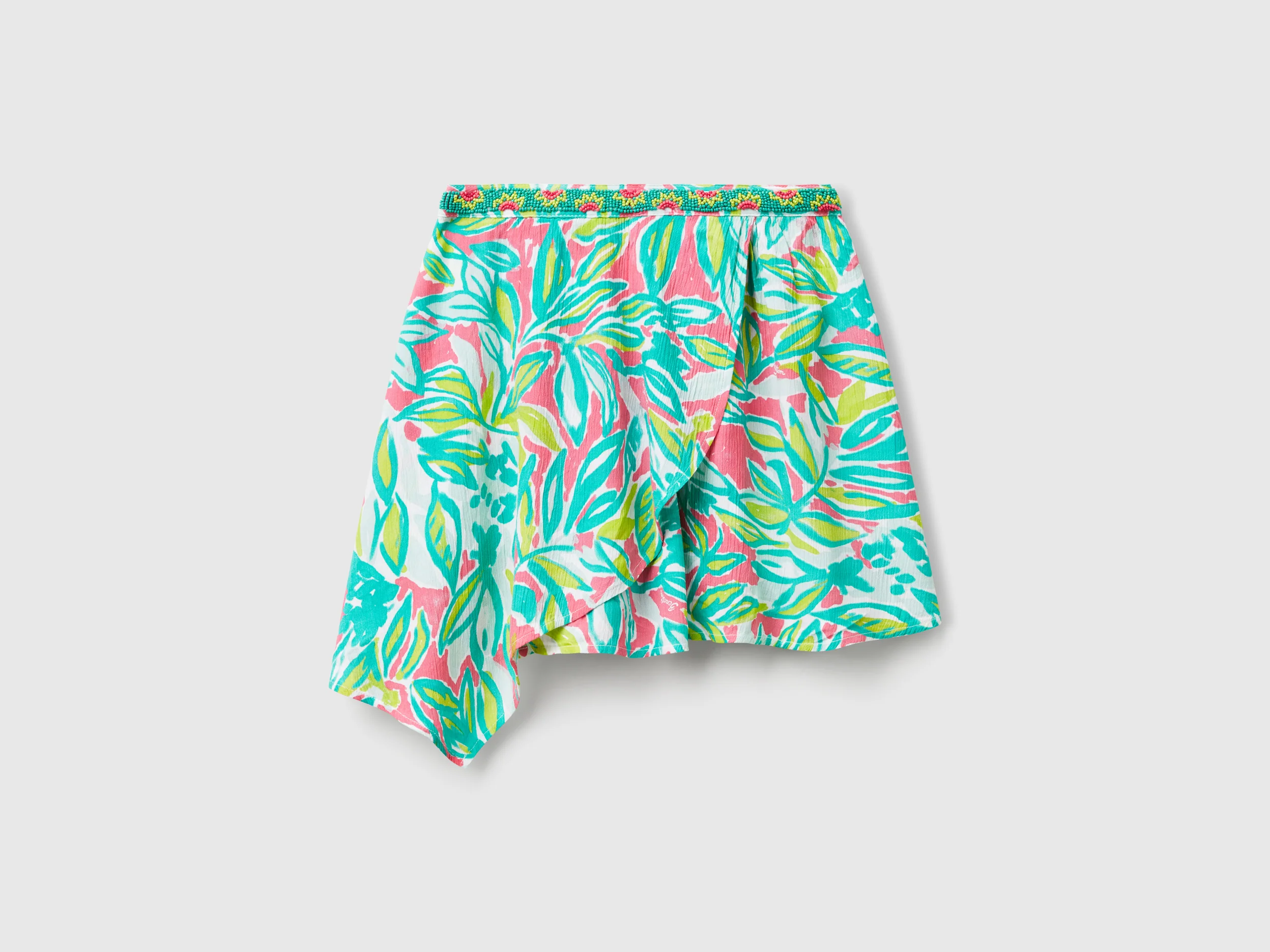 Minigonna con stampa tropicale