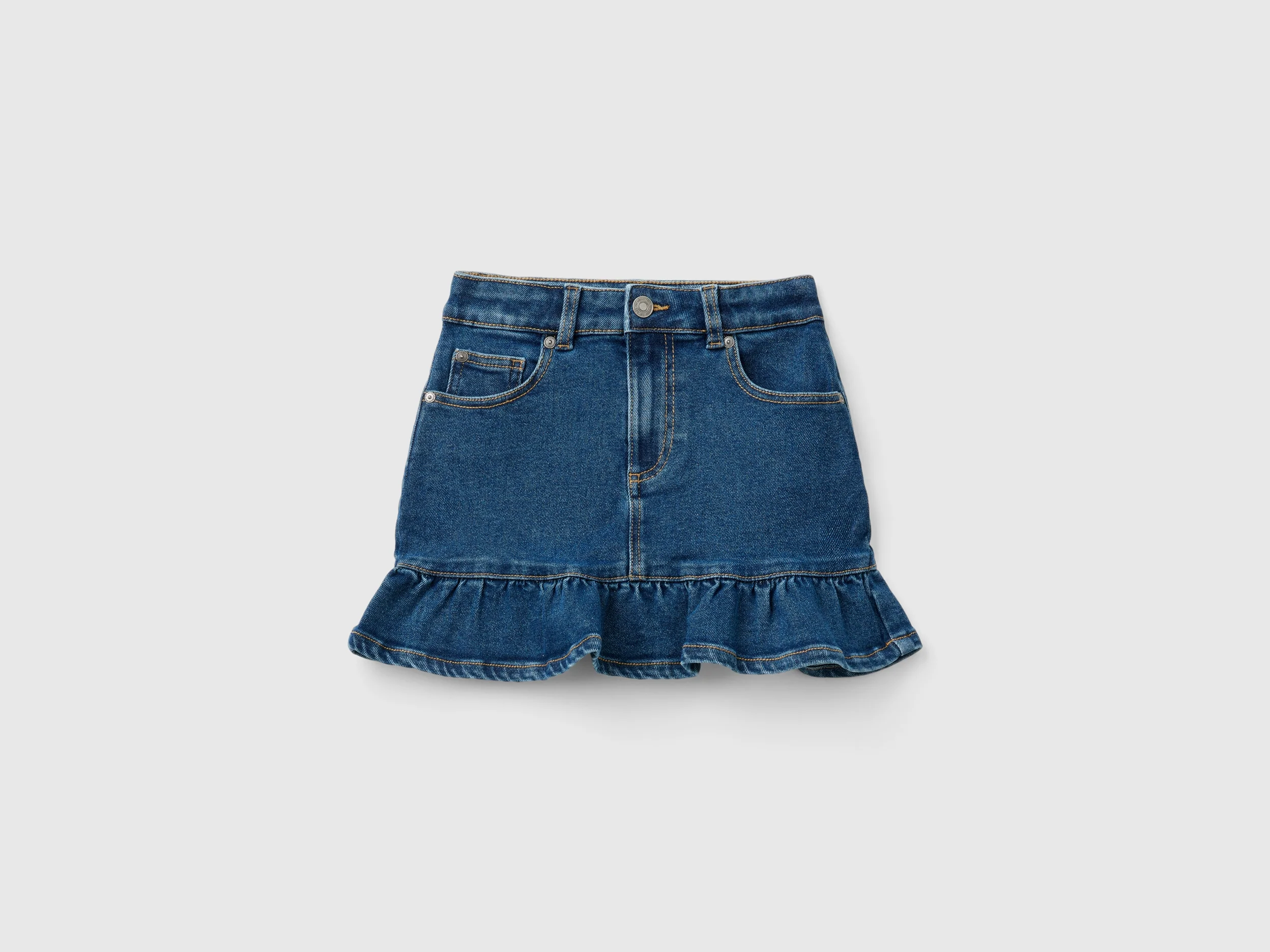 Minigonna di jeans con balza