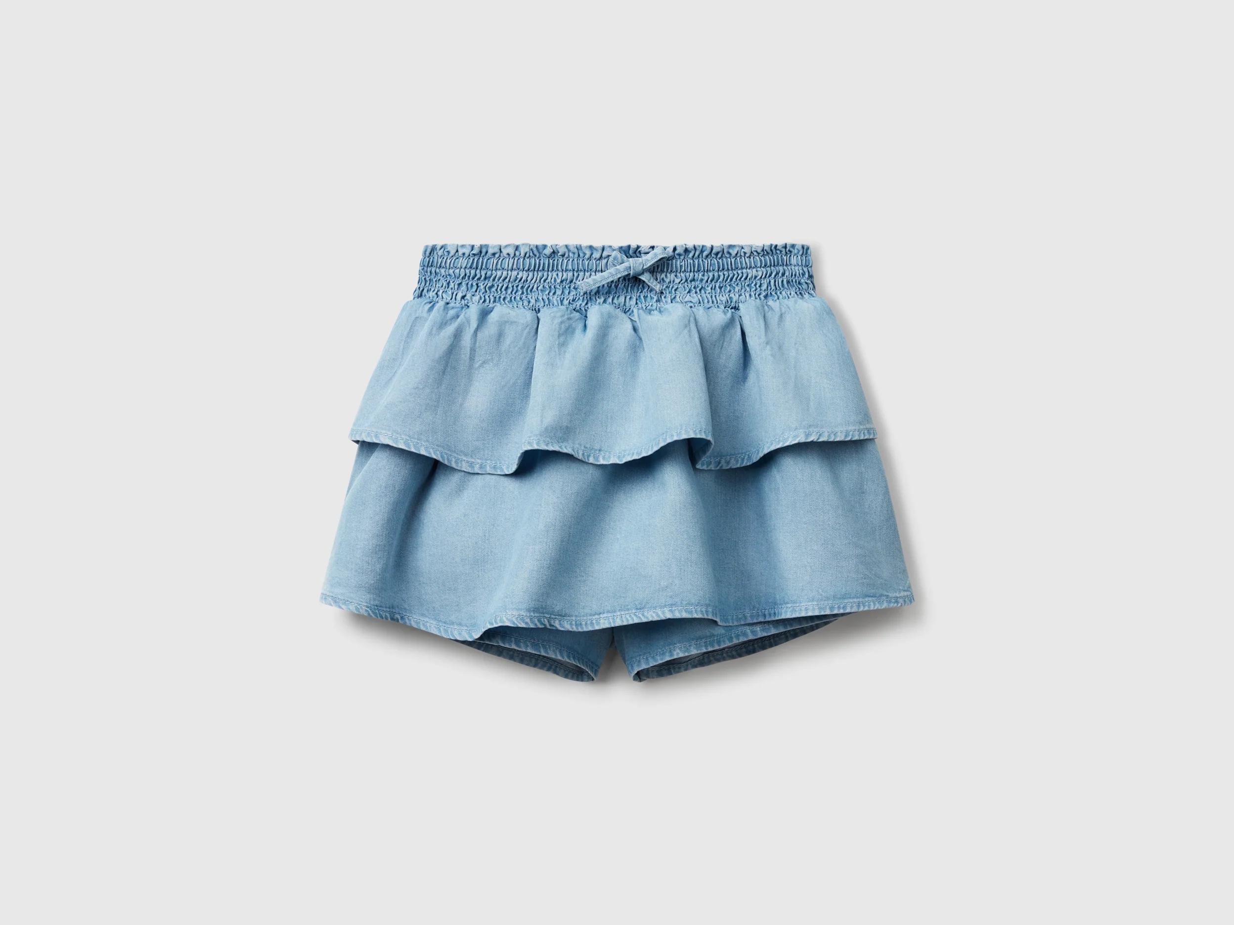 Minigonna in chambray con balze