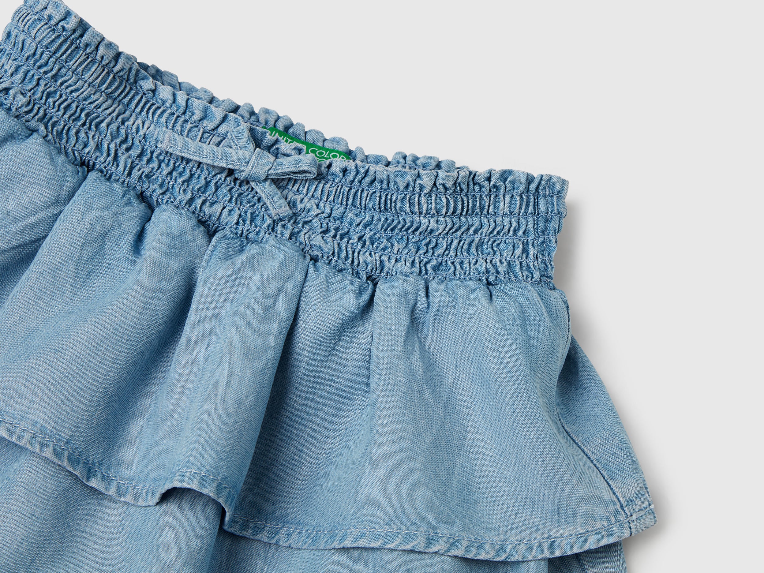 Minigonna in chambray con balze - Image 3