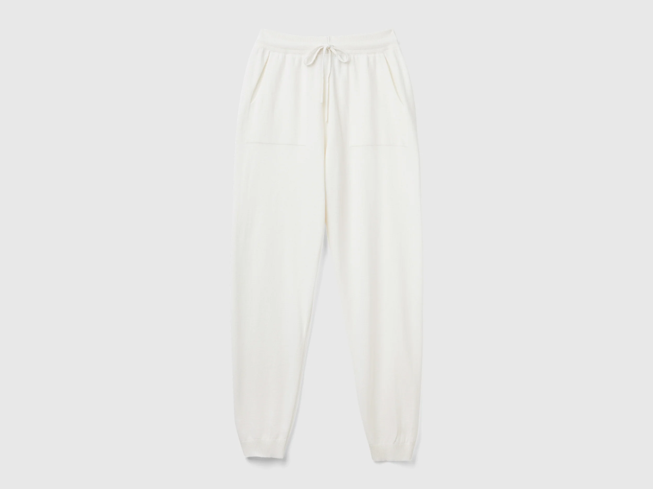 Pantalone sportivo panna misto cashmere