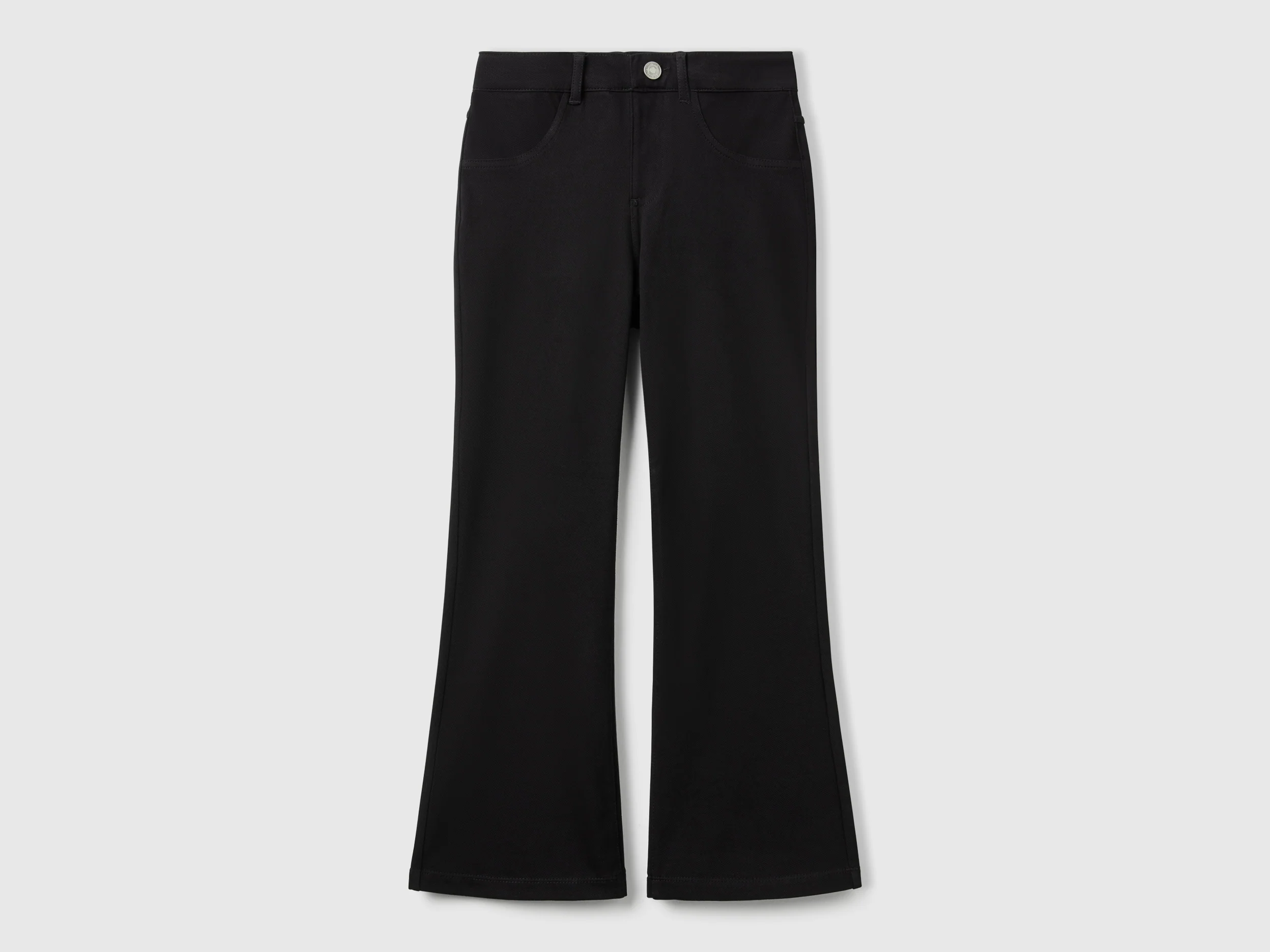Pantaloni a zampa in cotone stretch