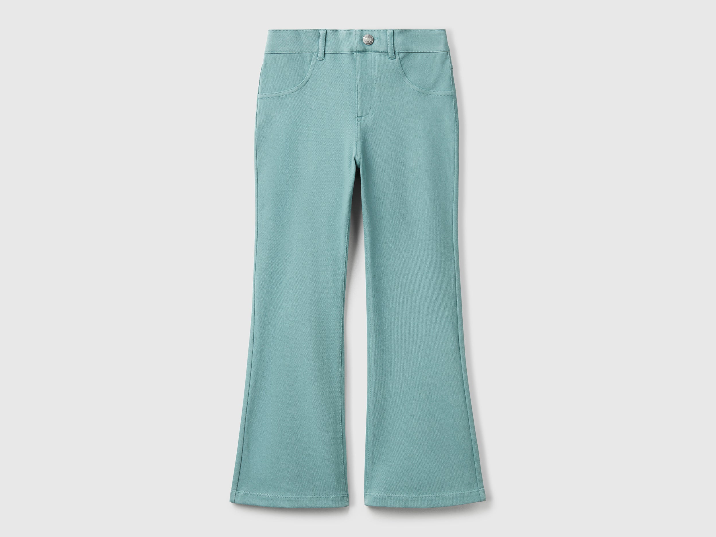 Pantaloni a zampa in cotone stretch