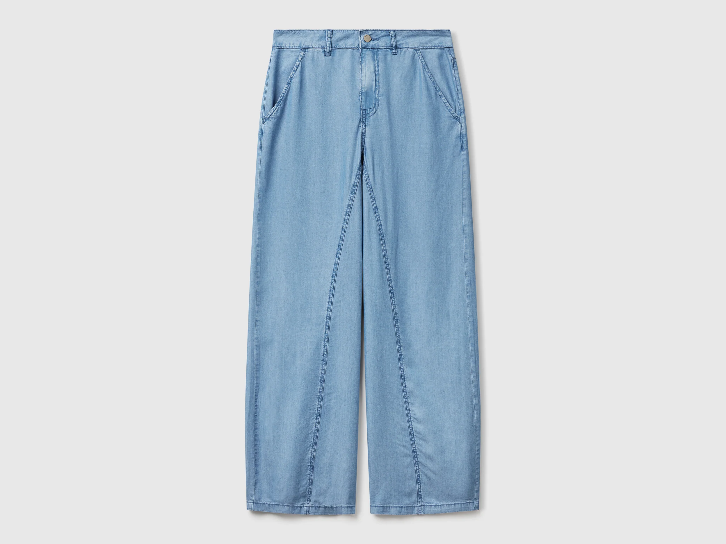 Pantaloni ampi in chambray