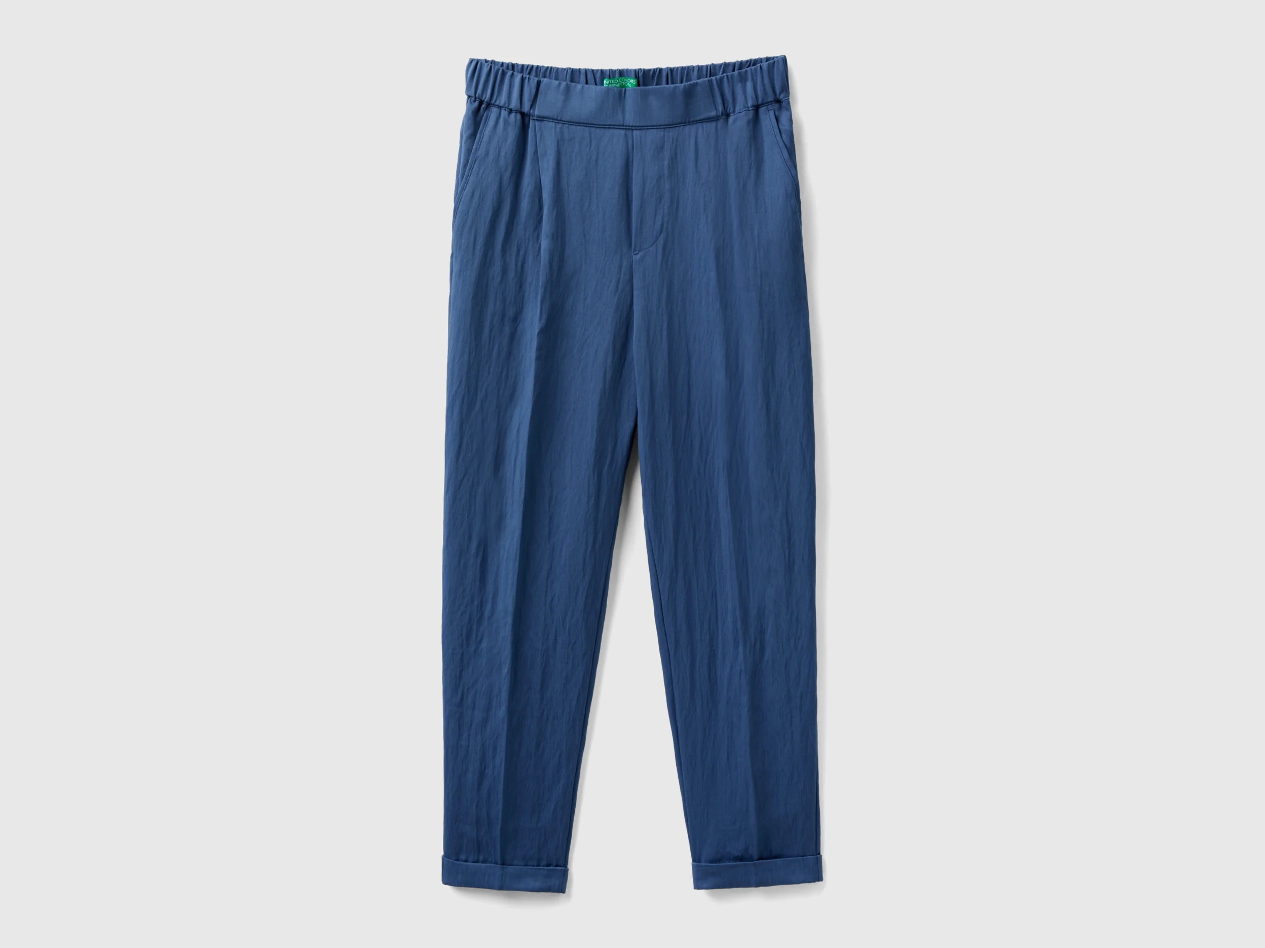 Pantaloni con risvolto in misto viscosa