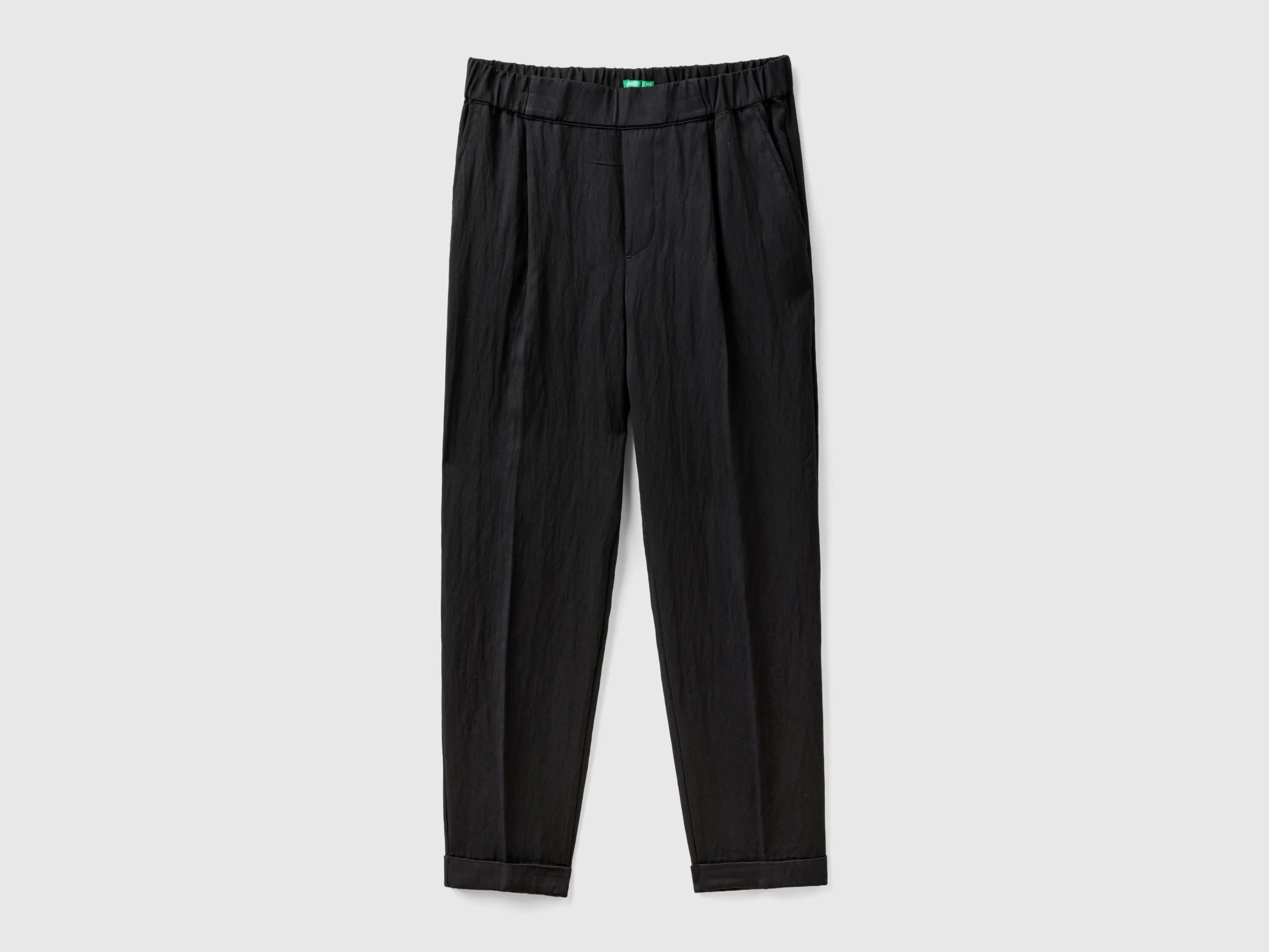 Pantaloni con risvolto in misto viscosa