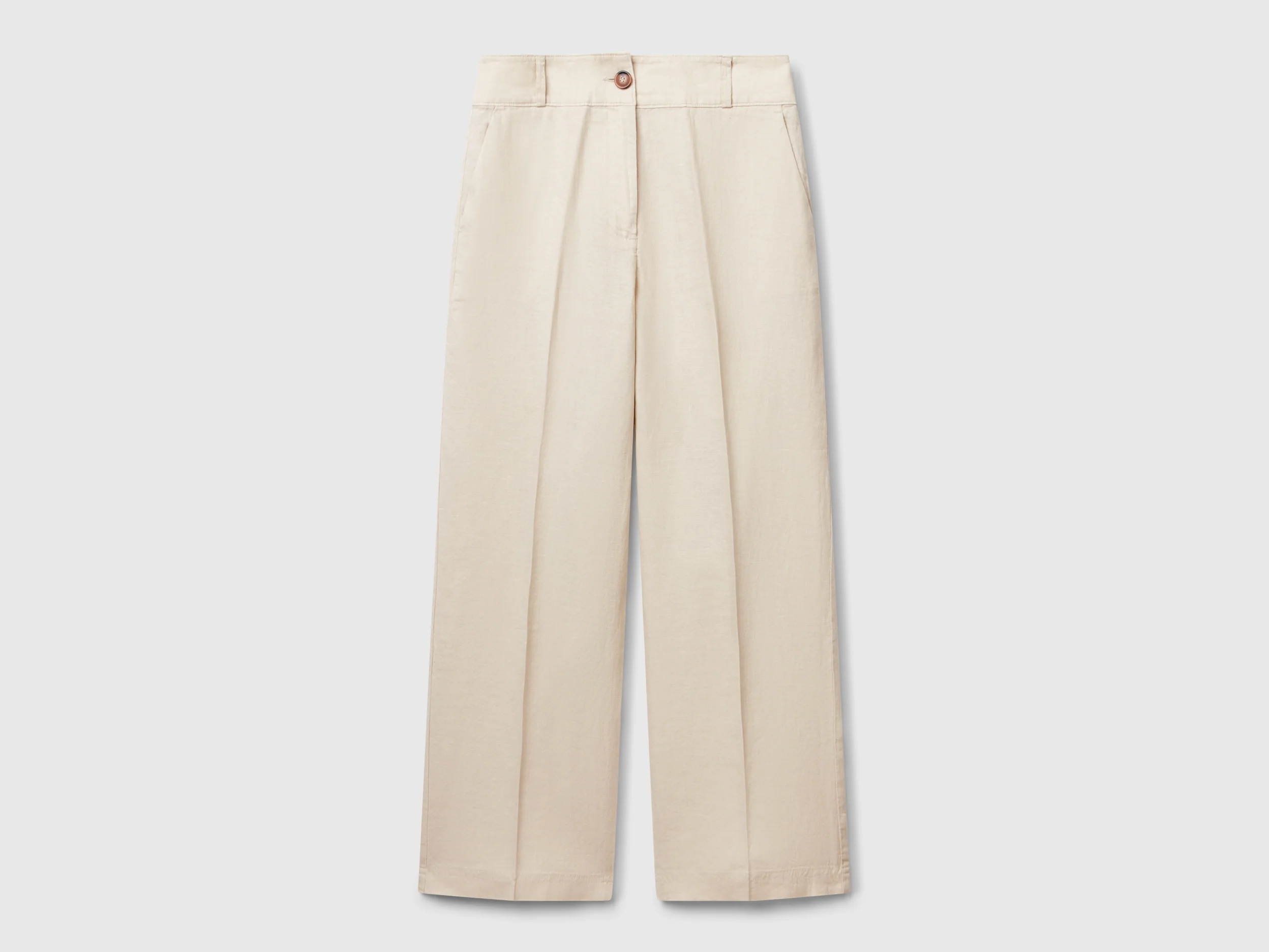 Pantaloni dritti in puro lino