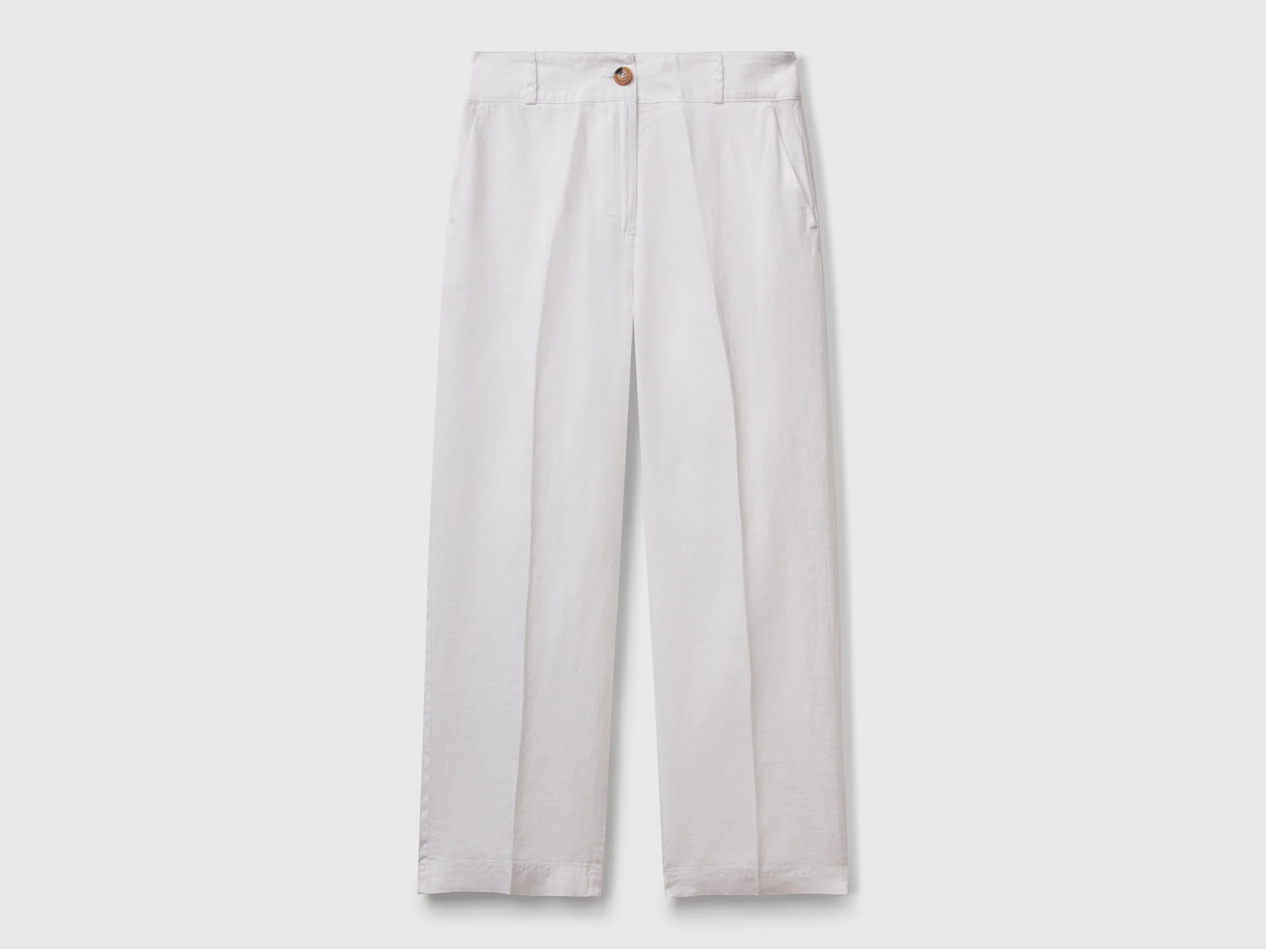 Pantaloni dritti in puro lino