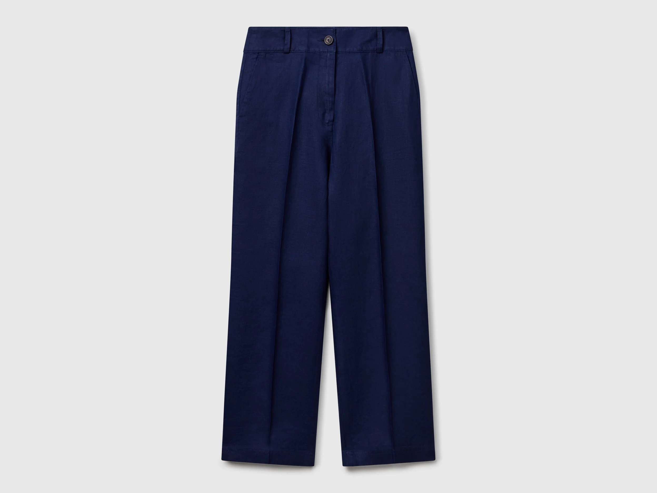 Pantaloni dritti in puro lino