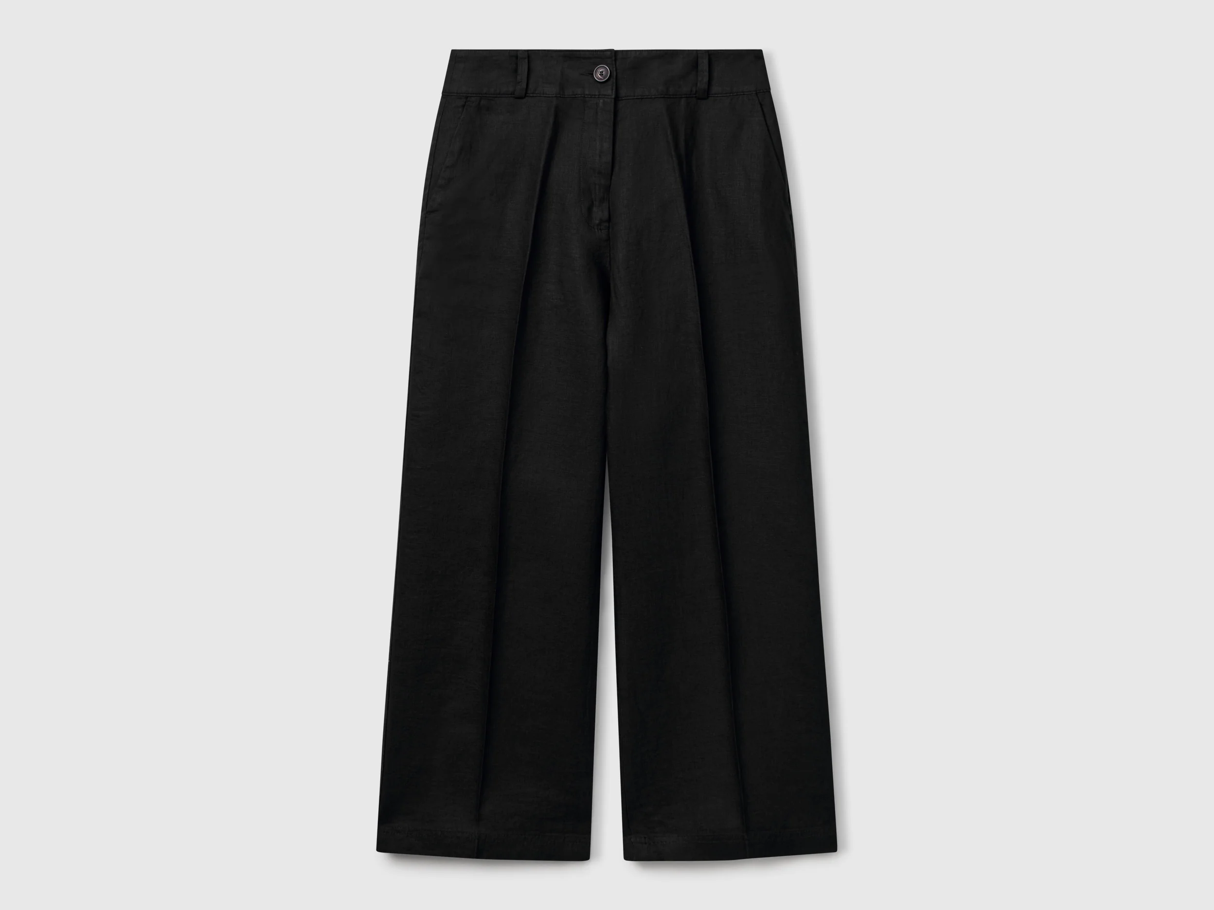Pantaloni dritti in puro lino