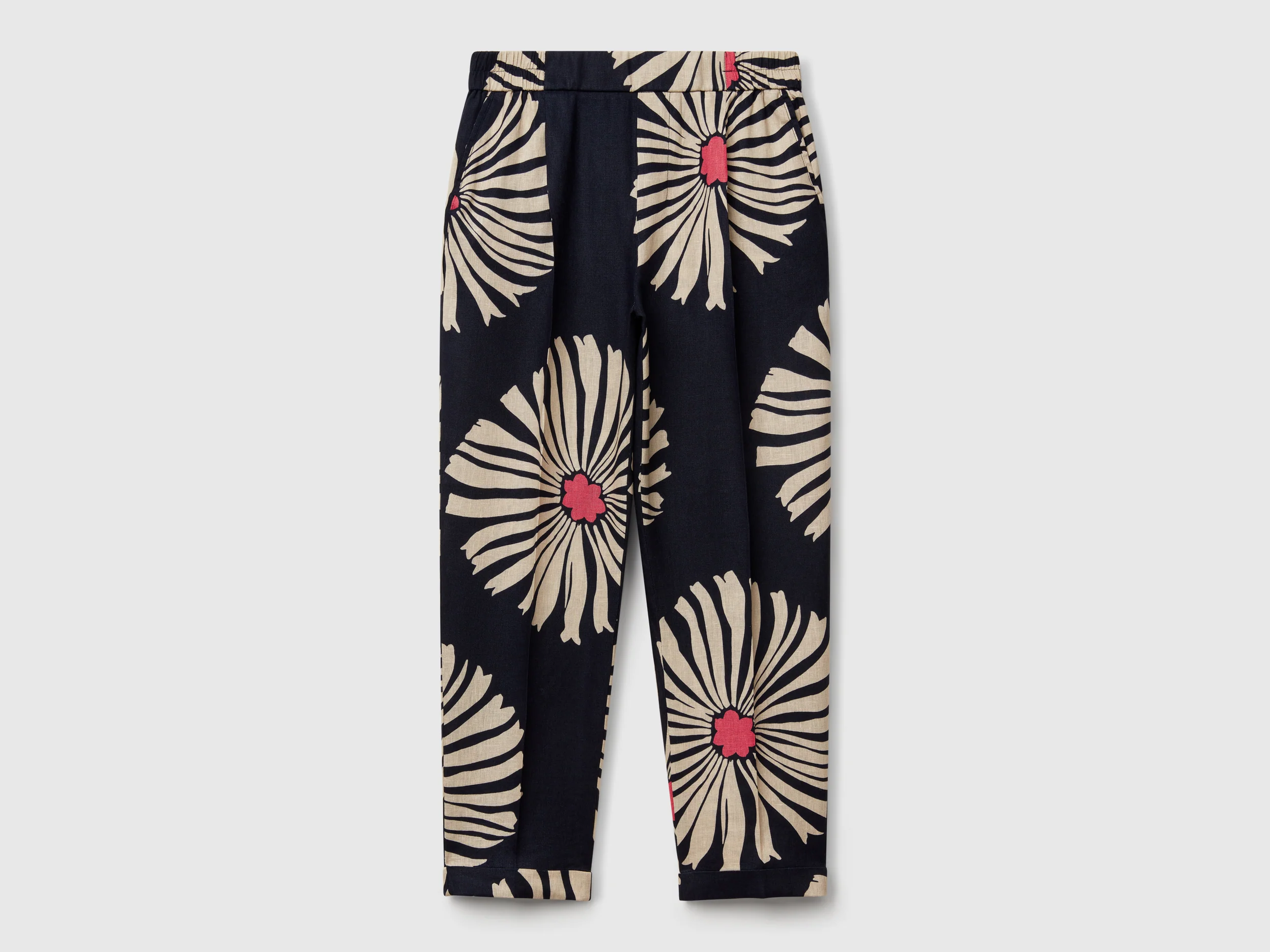 Pantaloni in lino stampato