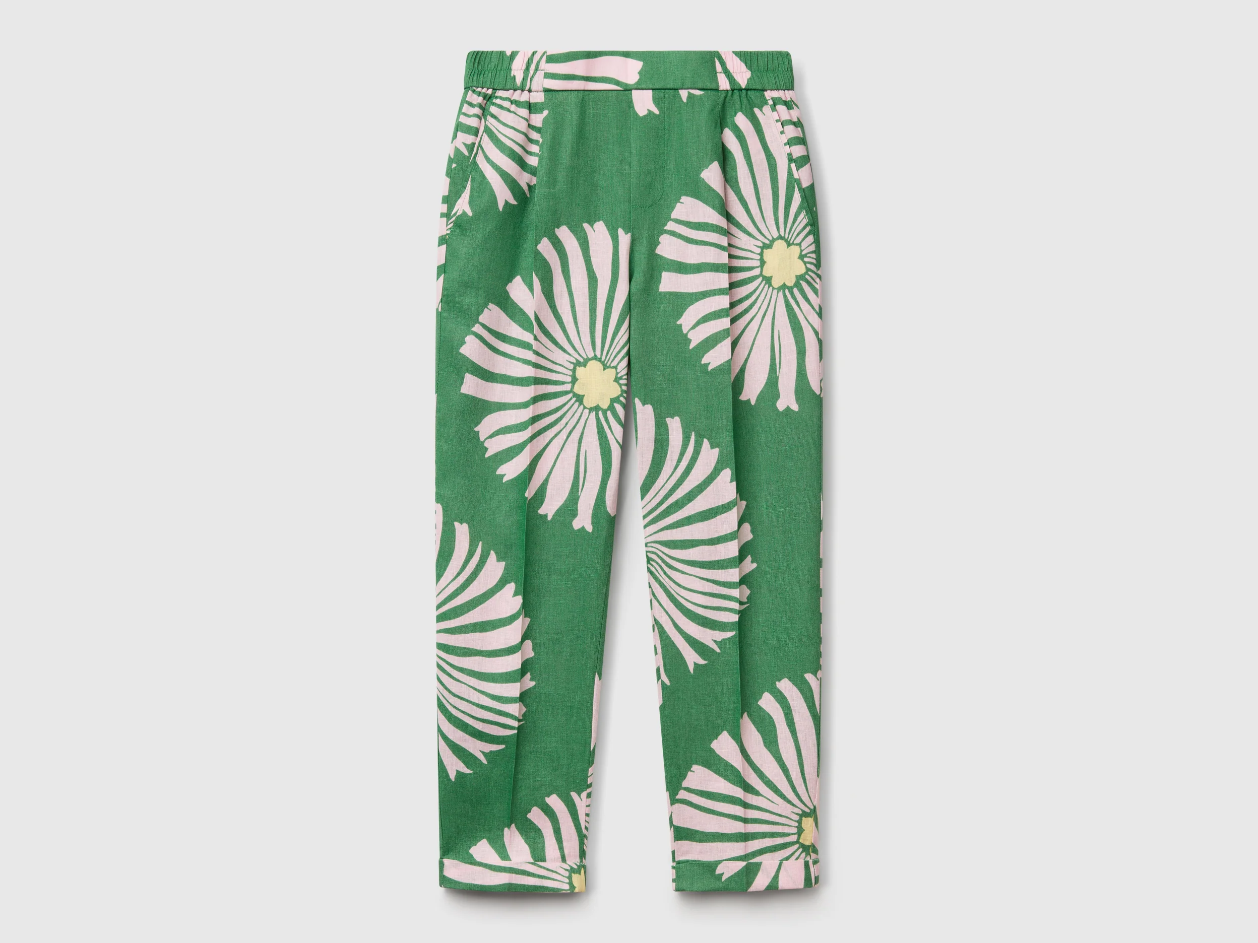 Pantaloni in lino stampato