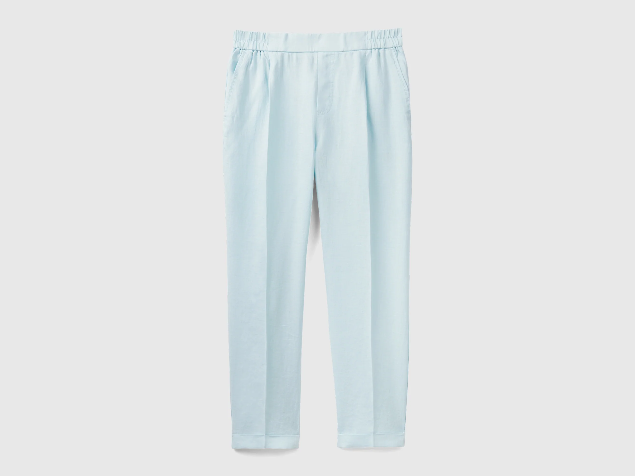 Pantaloni in puro lino con elastico