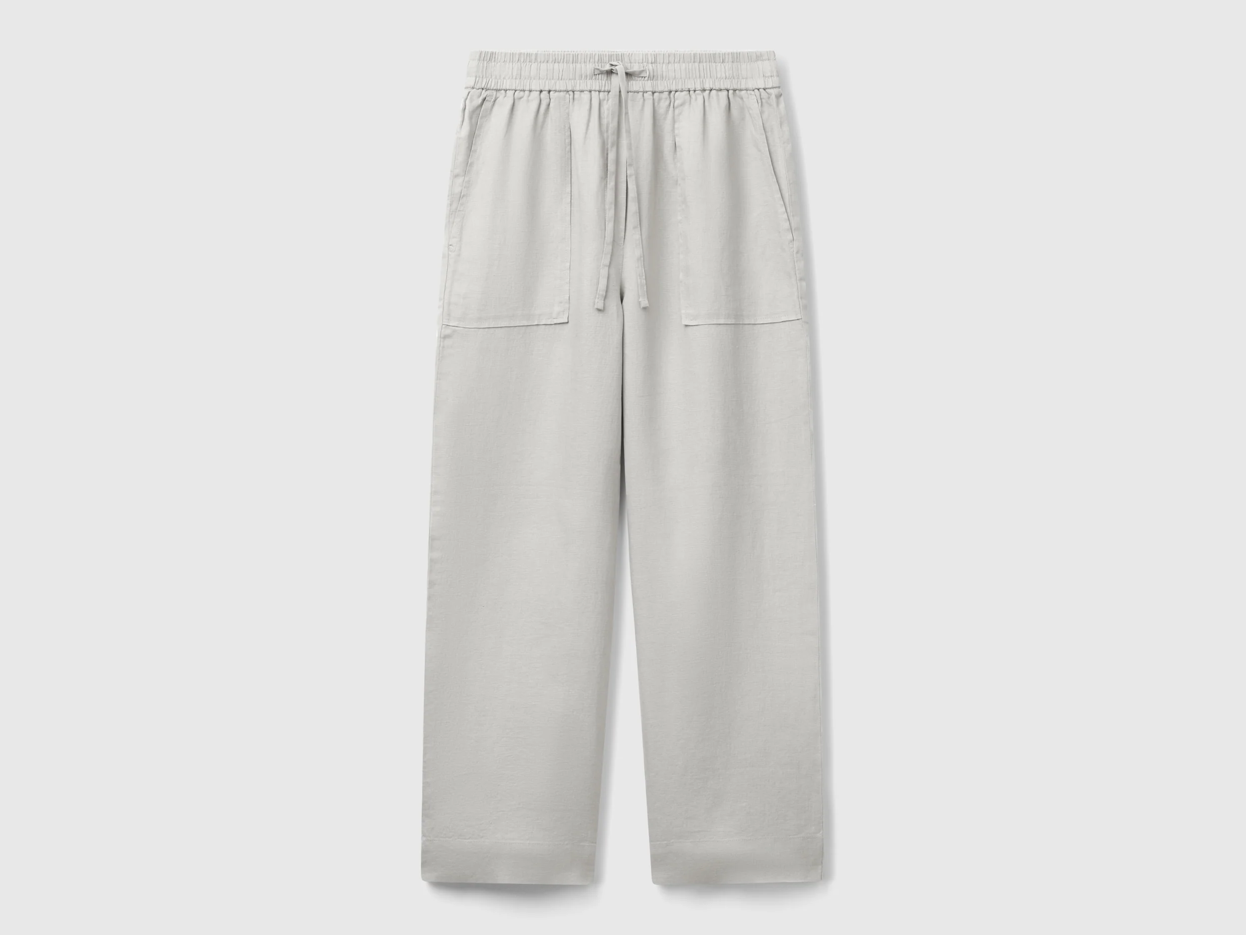 Pantaloni in puro lino con elastico