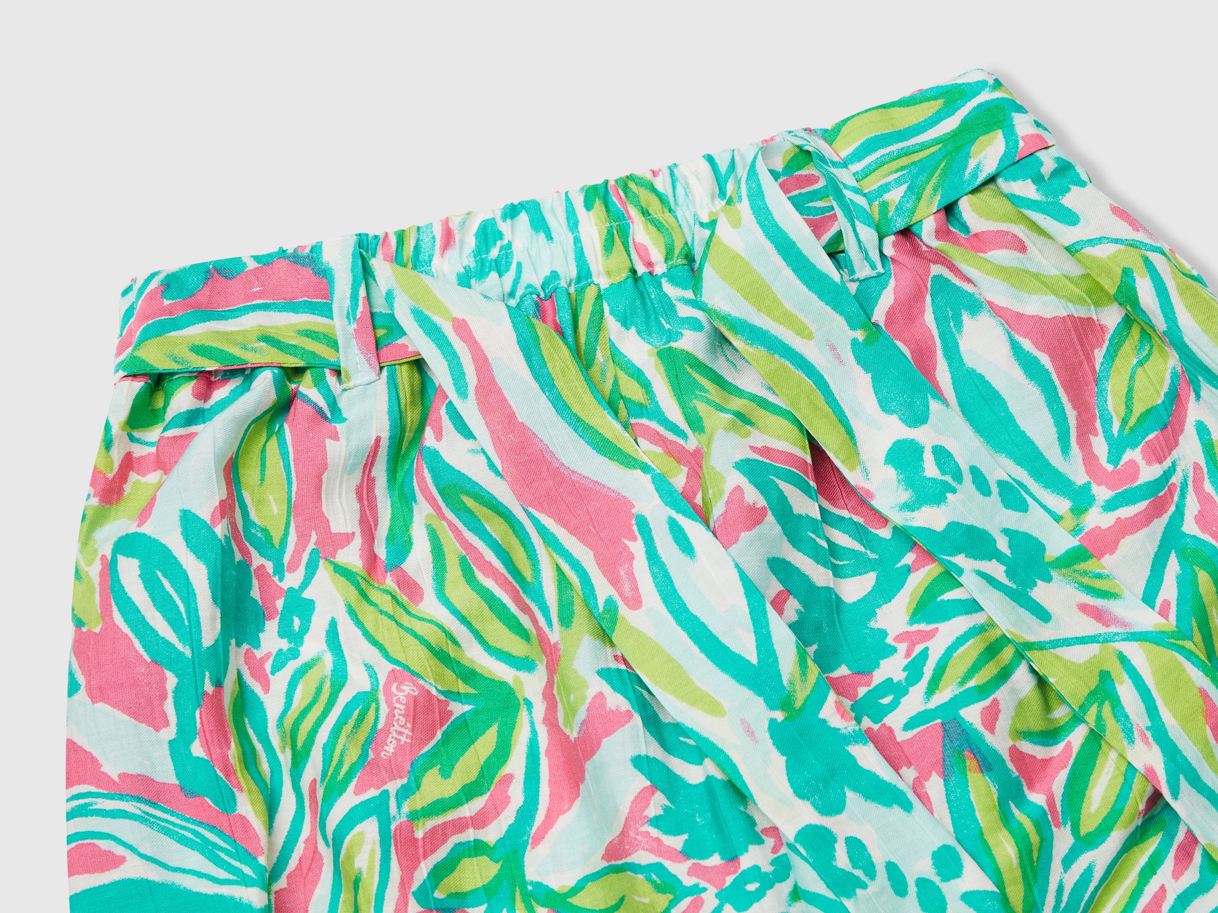 Pantaloni palazzo con stampa tropicale - Image 3