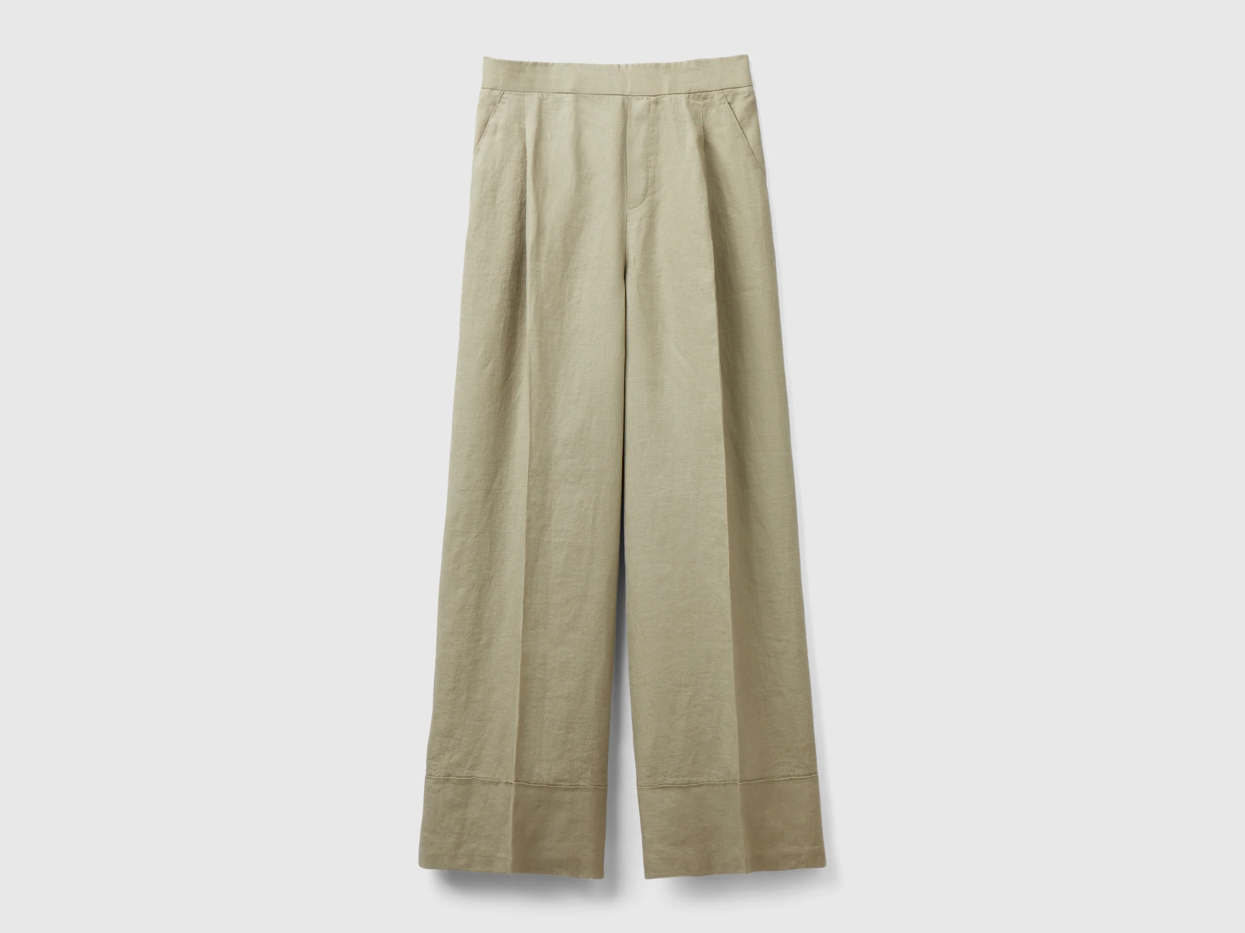 Pantaloni palazzo in 100% lino