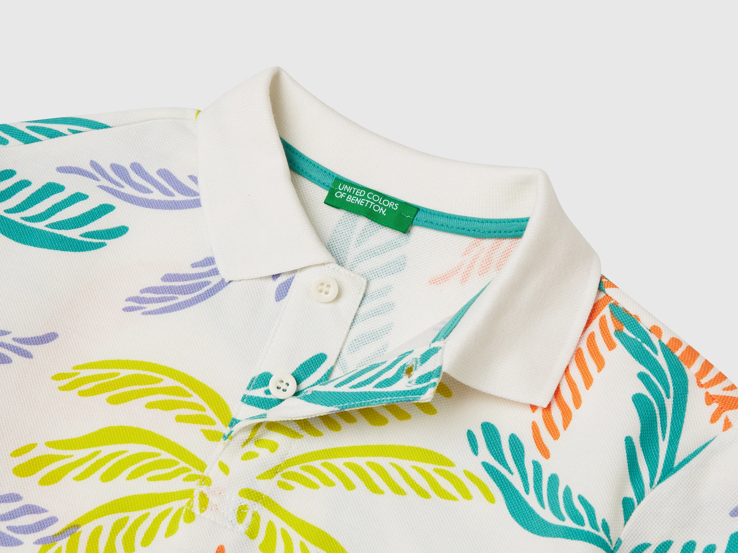 Polo con stampa tropicale - Image 3