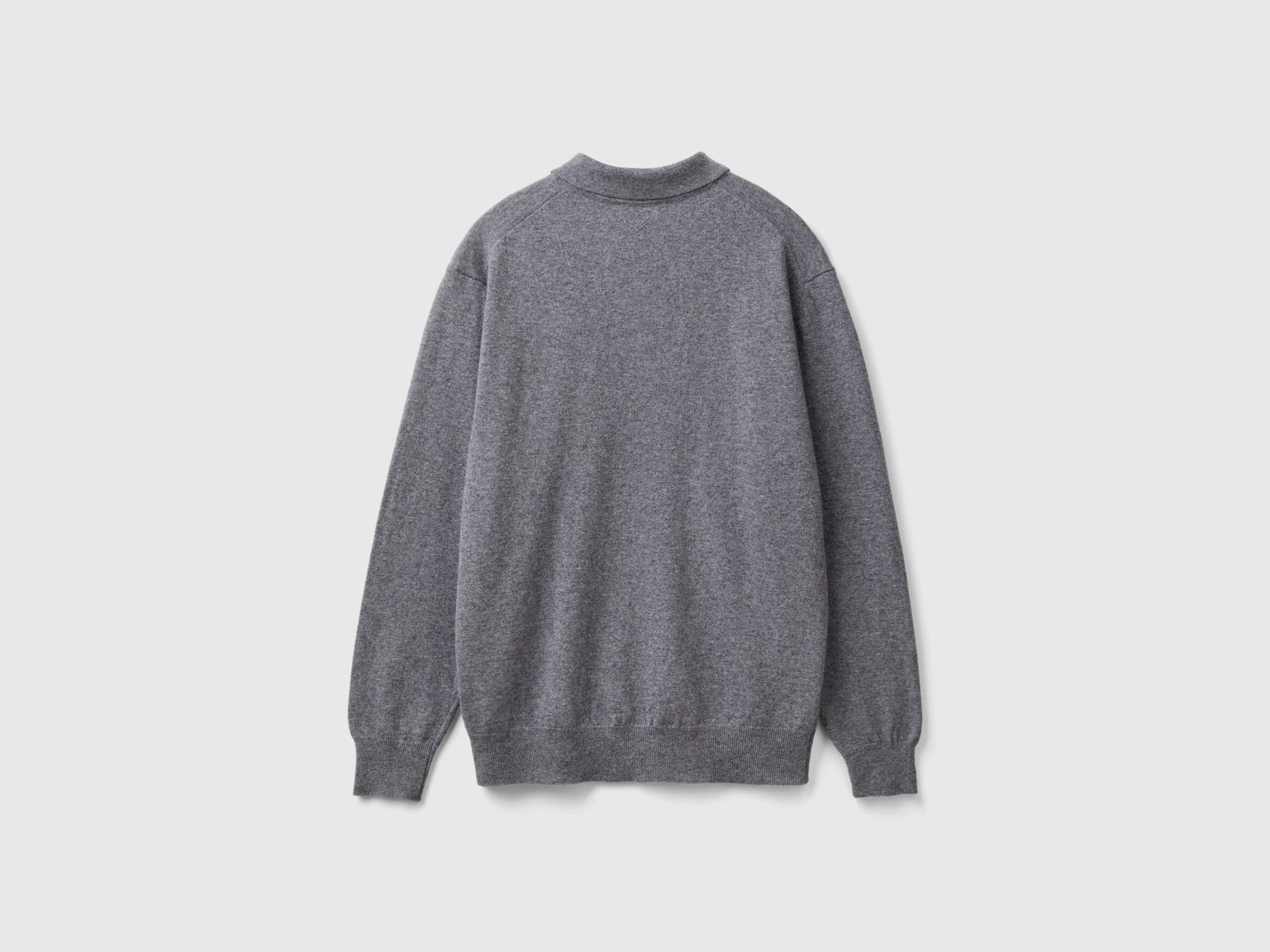 Polo grigo scuro in pura lana Merino - Image 2