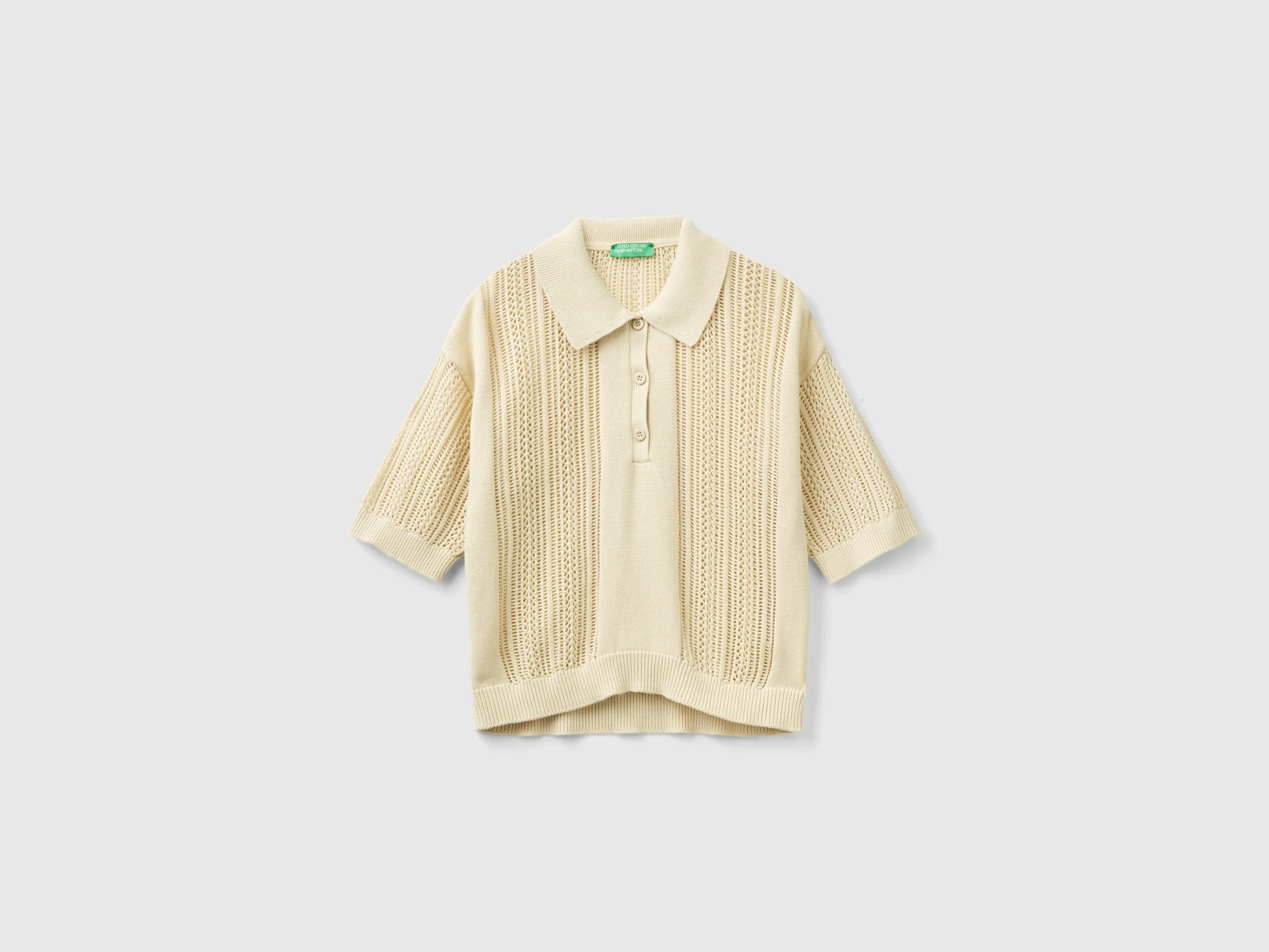 Polo in maglia crochet