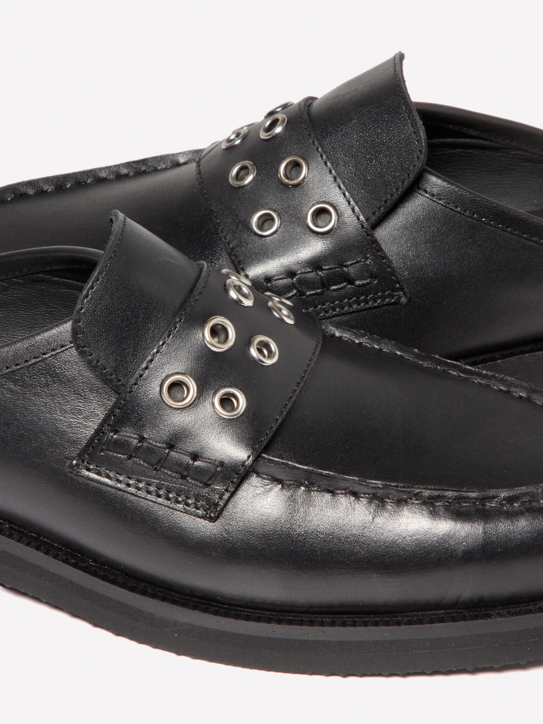 Sabot in pelle con occhielli - Image 3