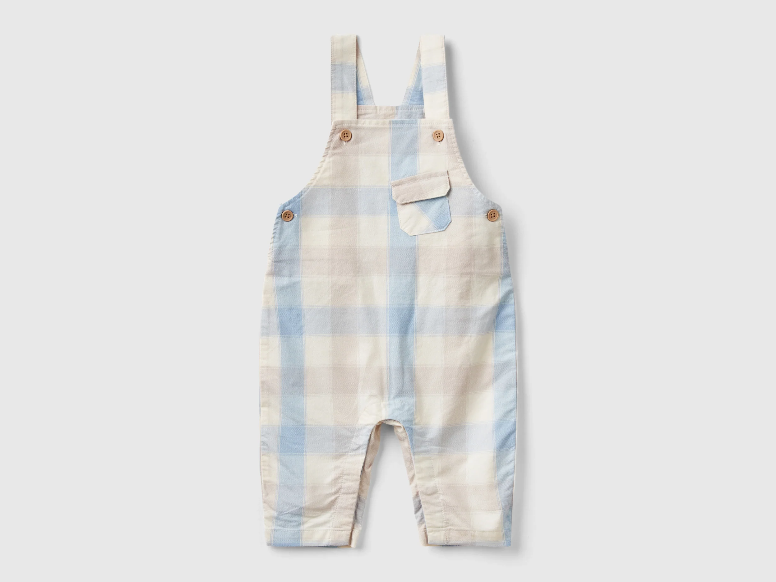 Salopette a quadri in cotone stretch