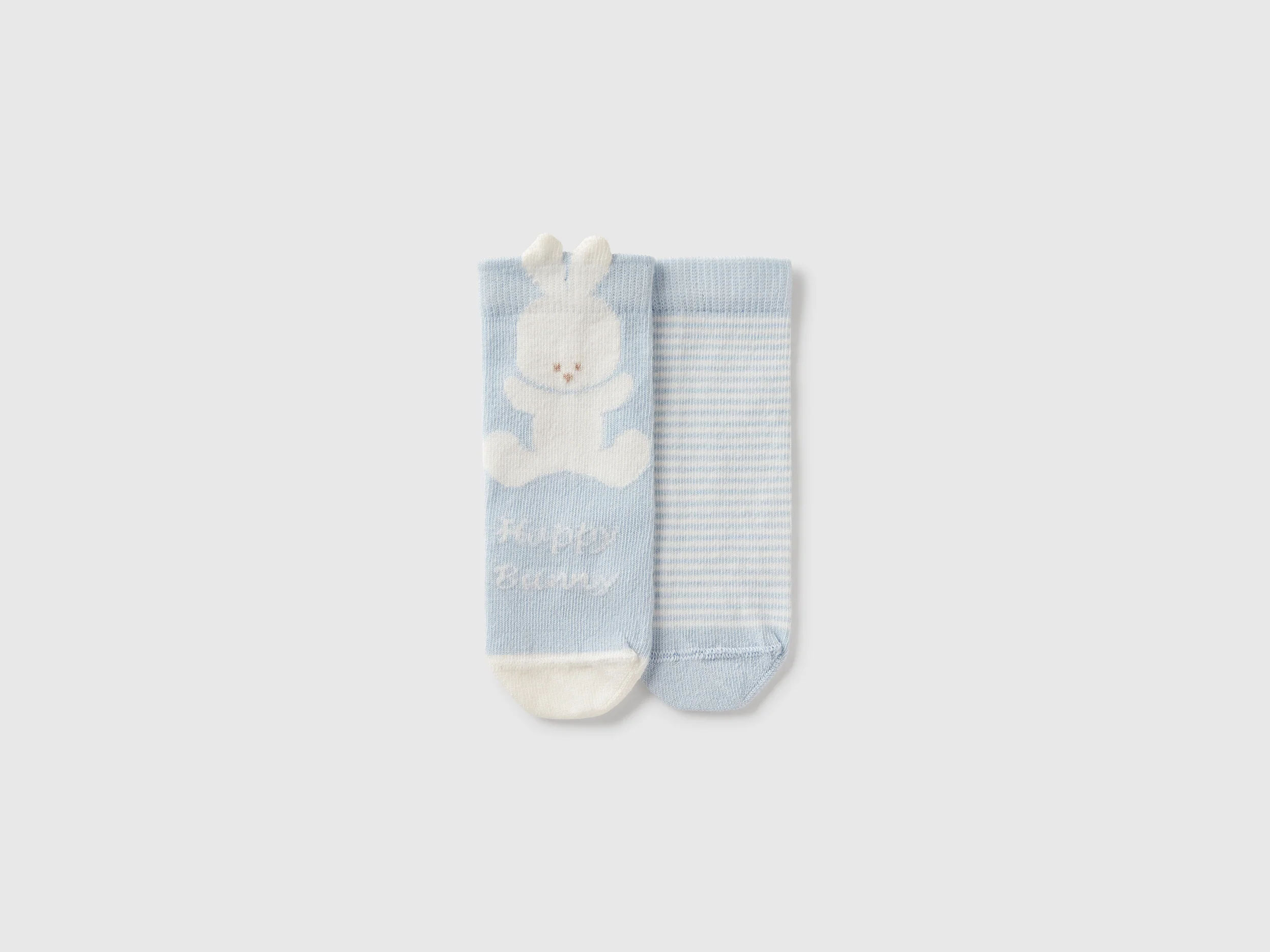 Set calzini con righe e coniglietto