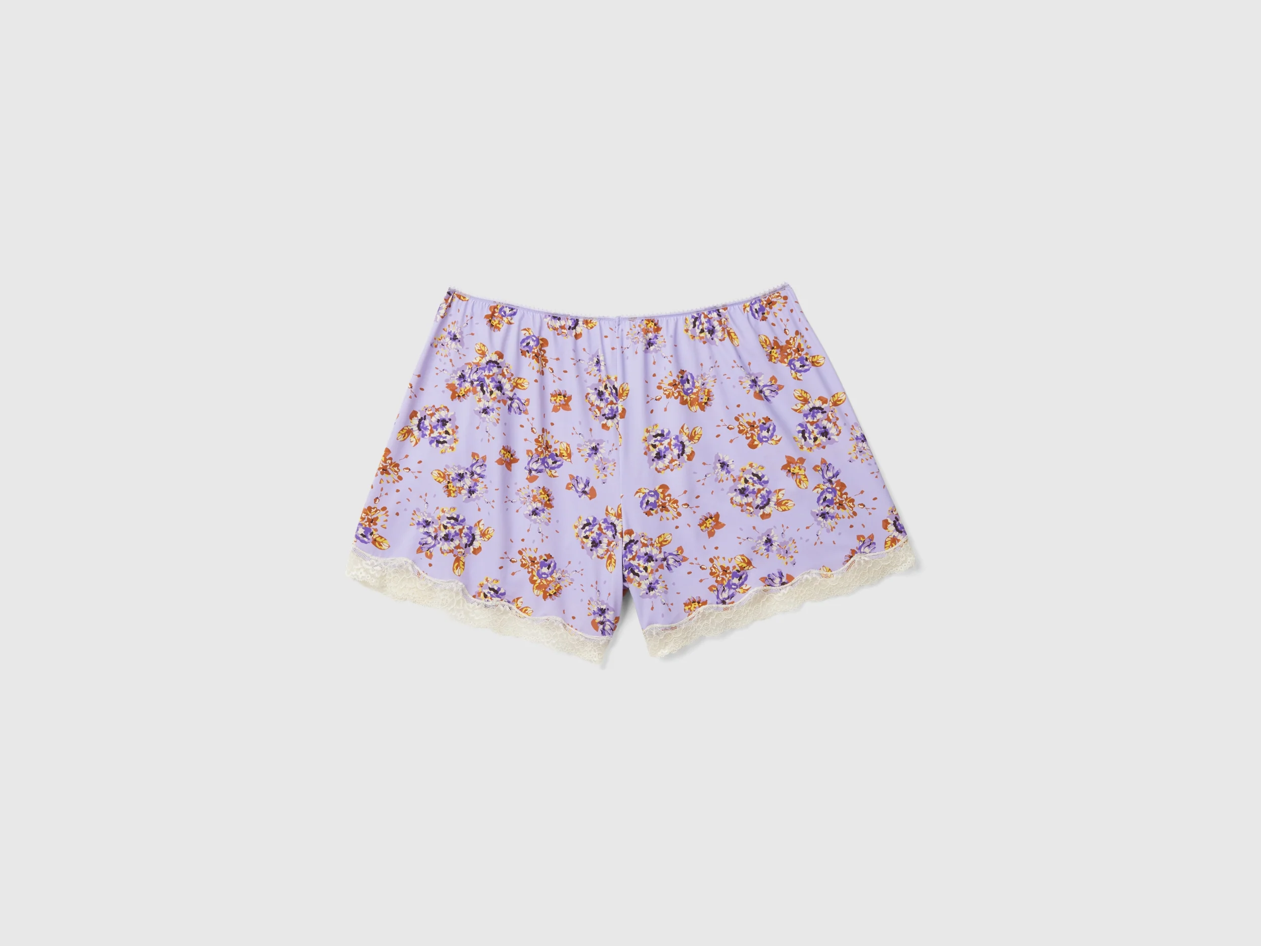 Shorts in charmeuse con stampa fiori - Image 2