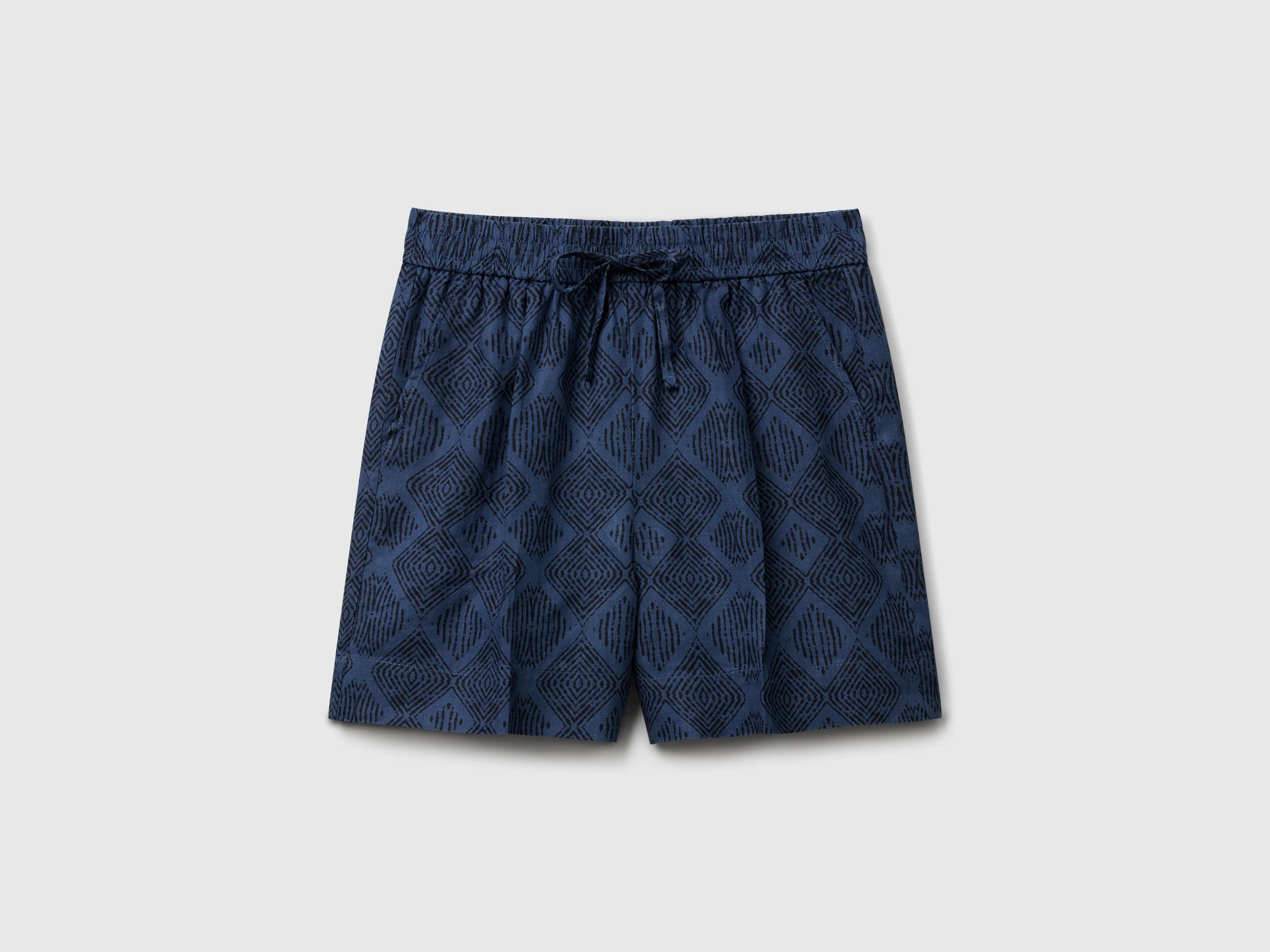 Shorts in lino stampato