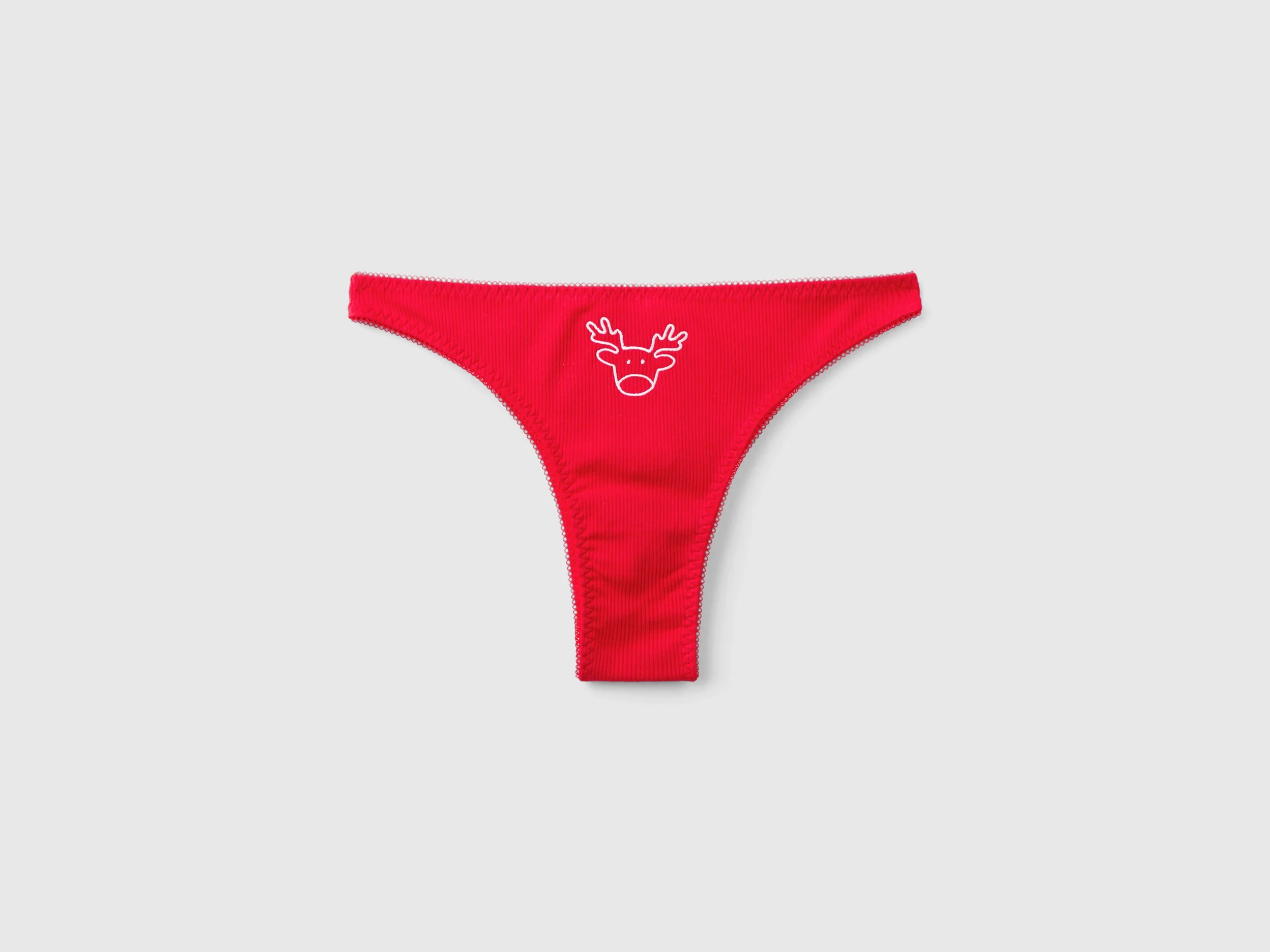Slip natalizi rossi con ricamo renna
