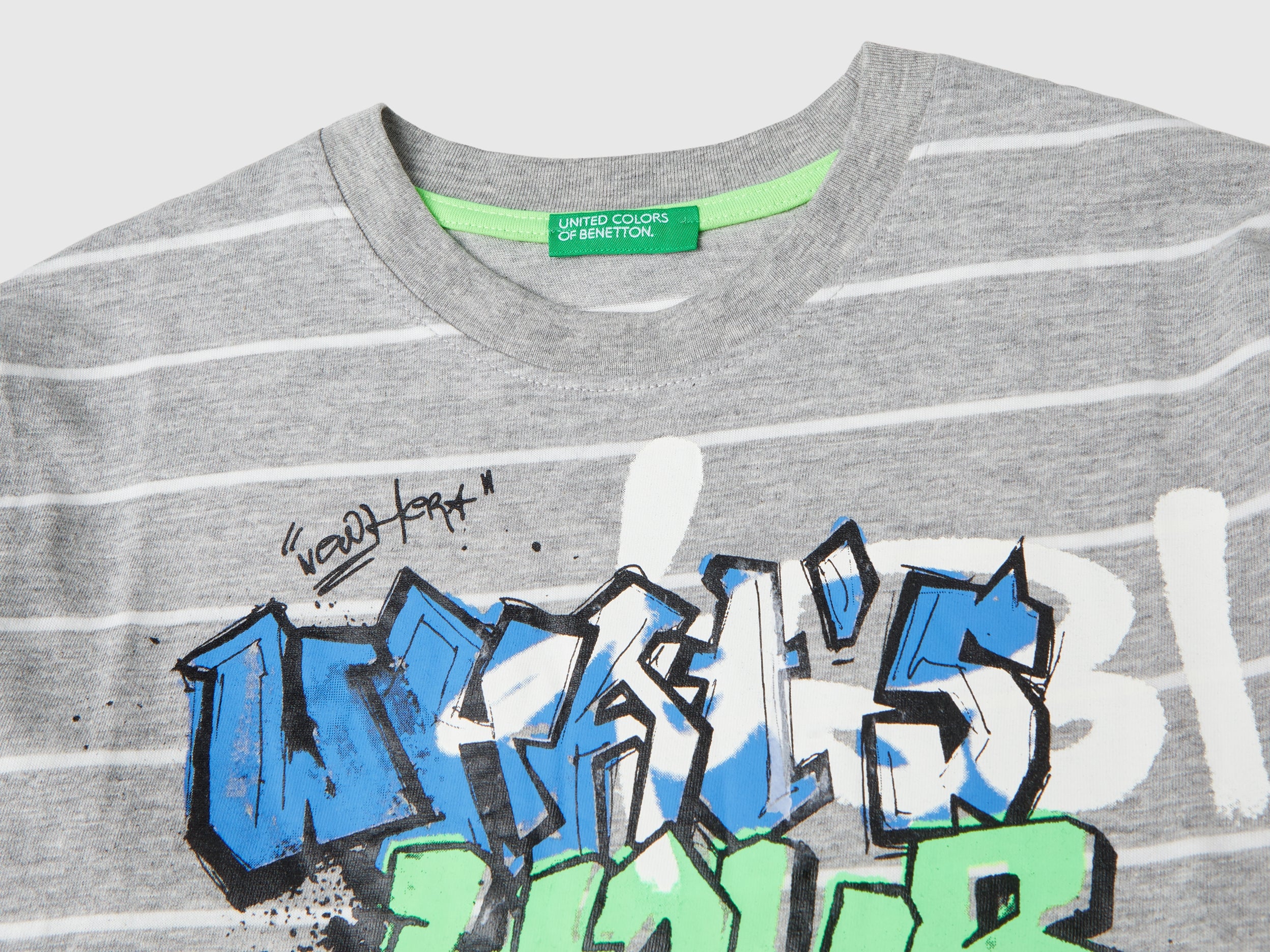 T-shirt a righe con slogan - Image 3