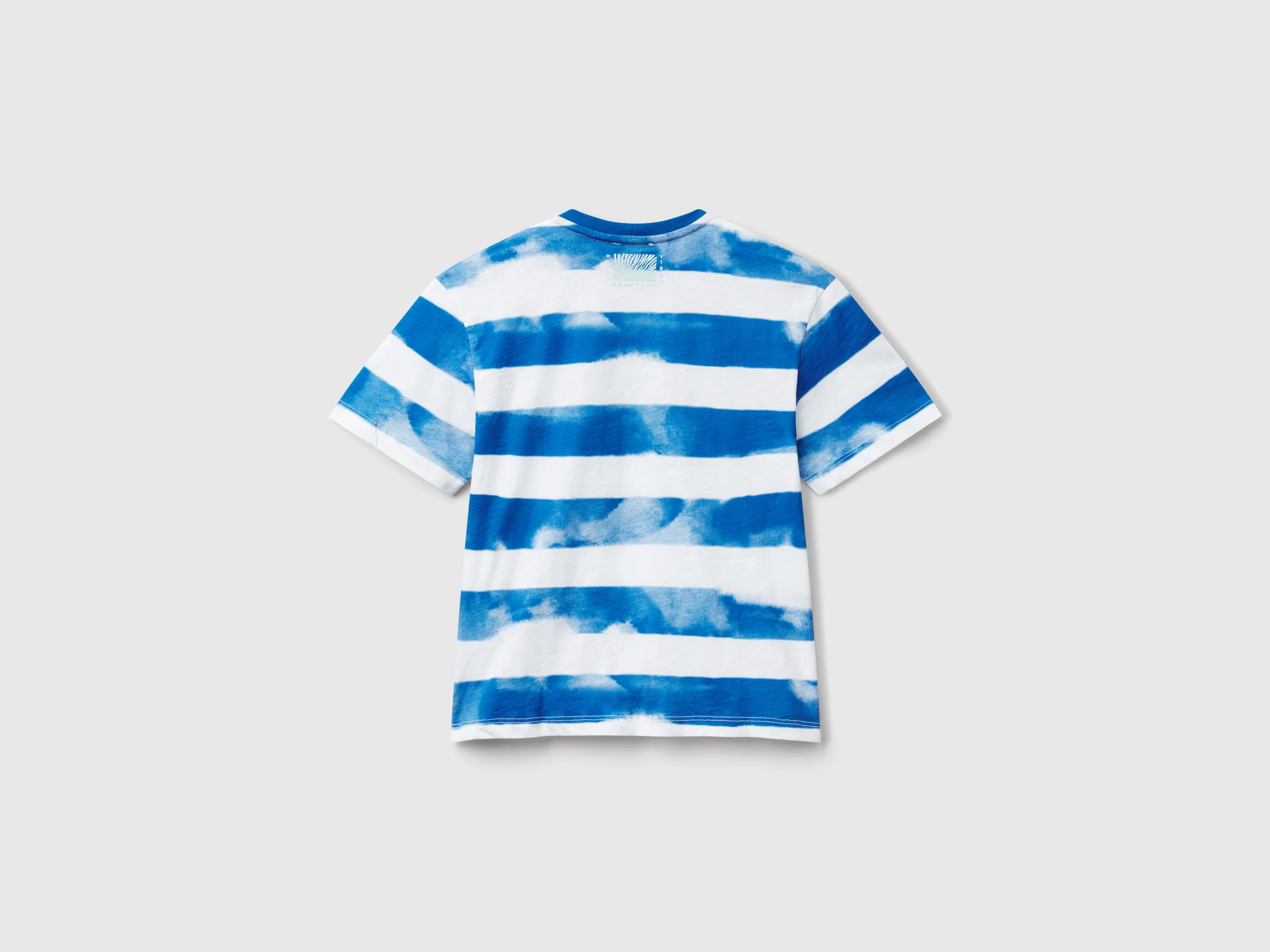 T-shirt a righe con stampa davanti e dietro - Image 2