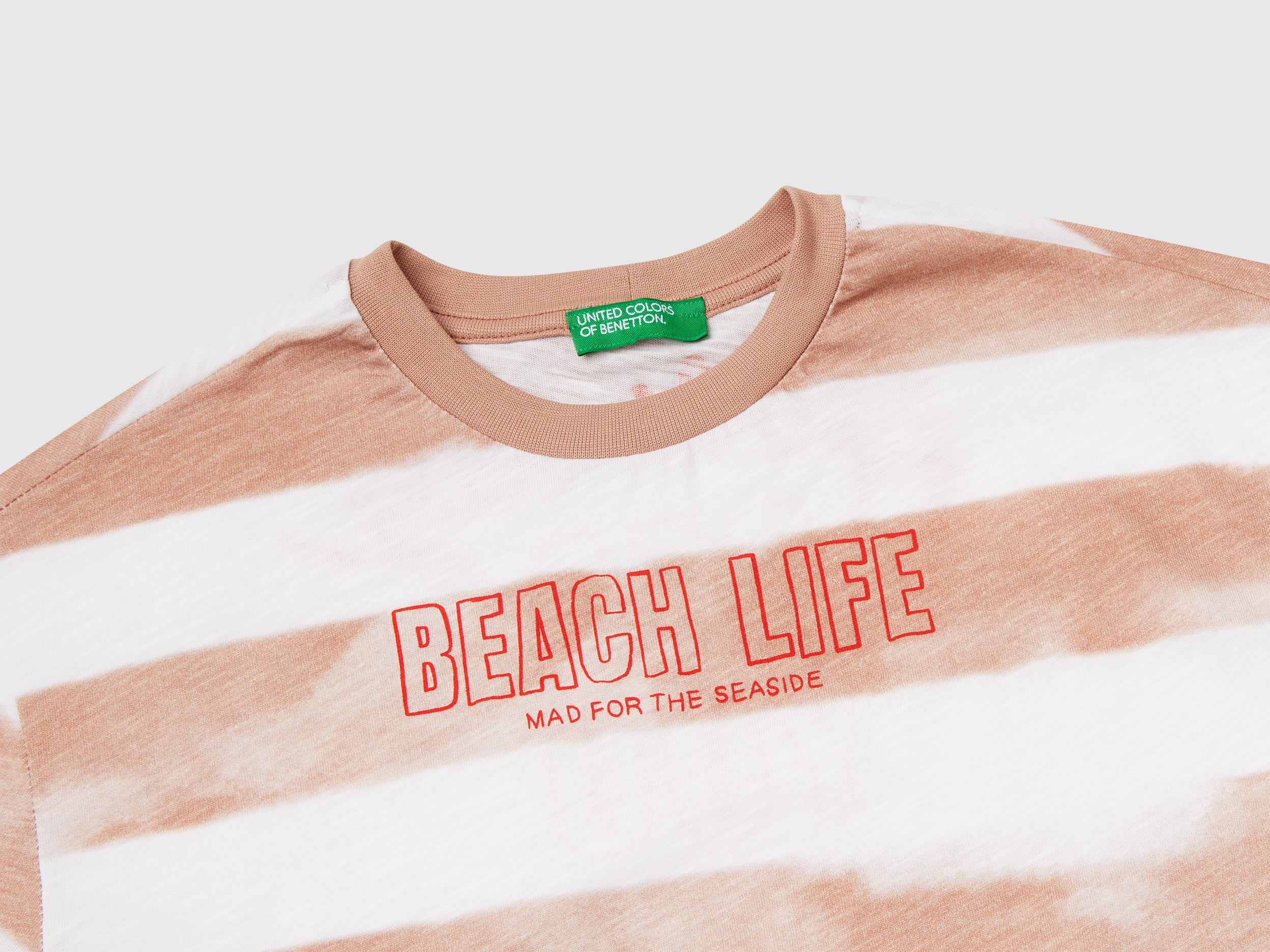 T-shirt a righe con stampa davanti e dietro - Image 3