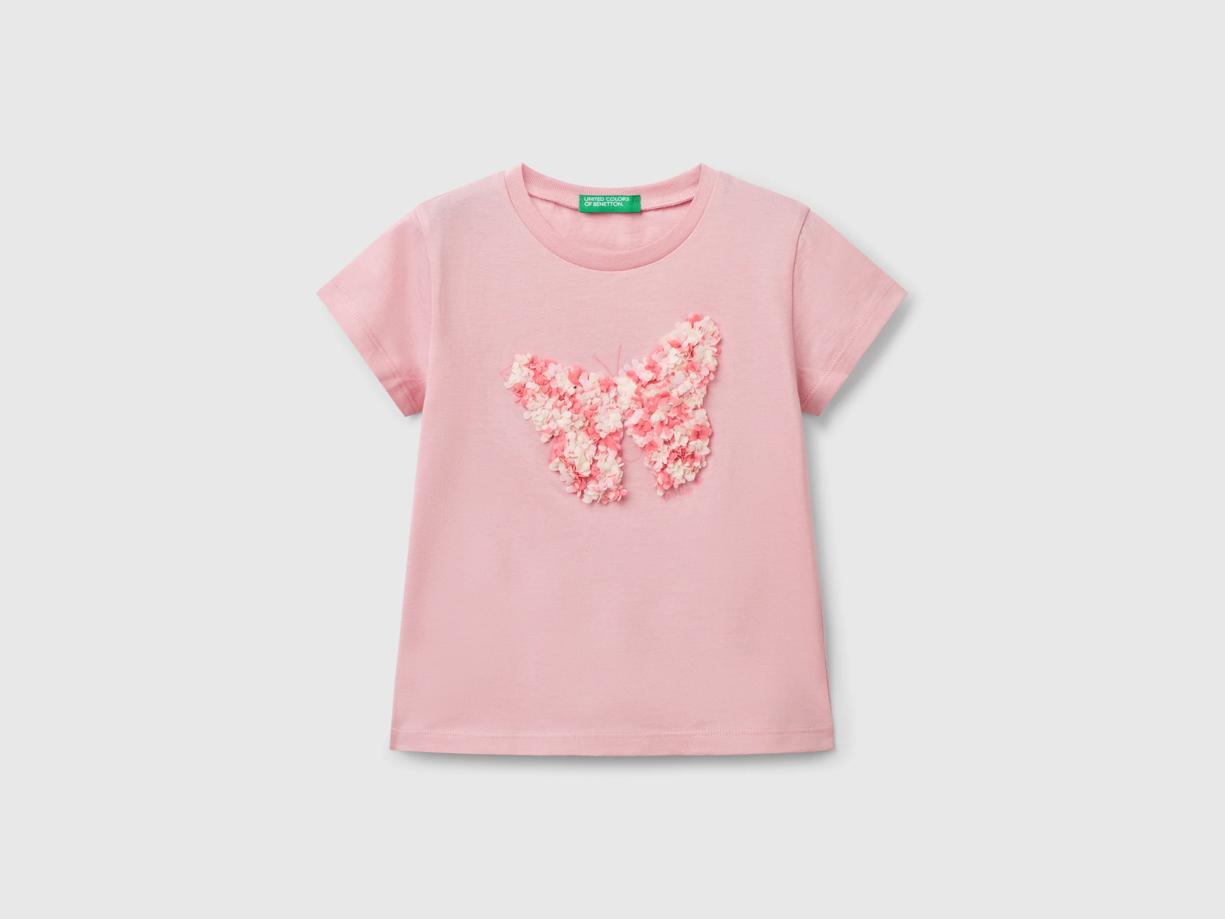 T-shirt con applicazione effetto petali