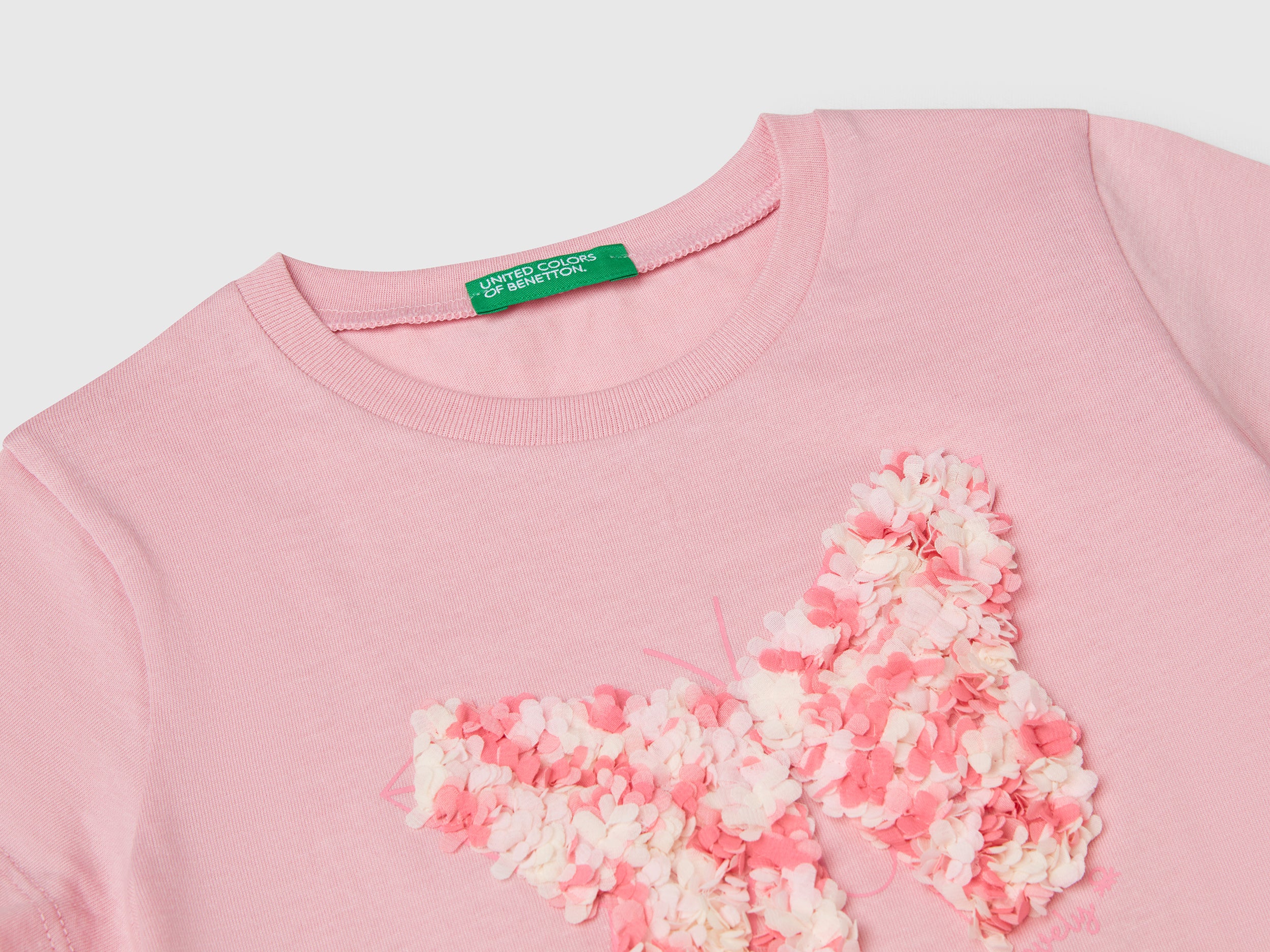 T-shirt con applicazione effetto petali - Image 3