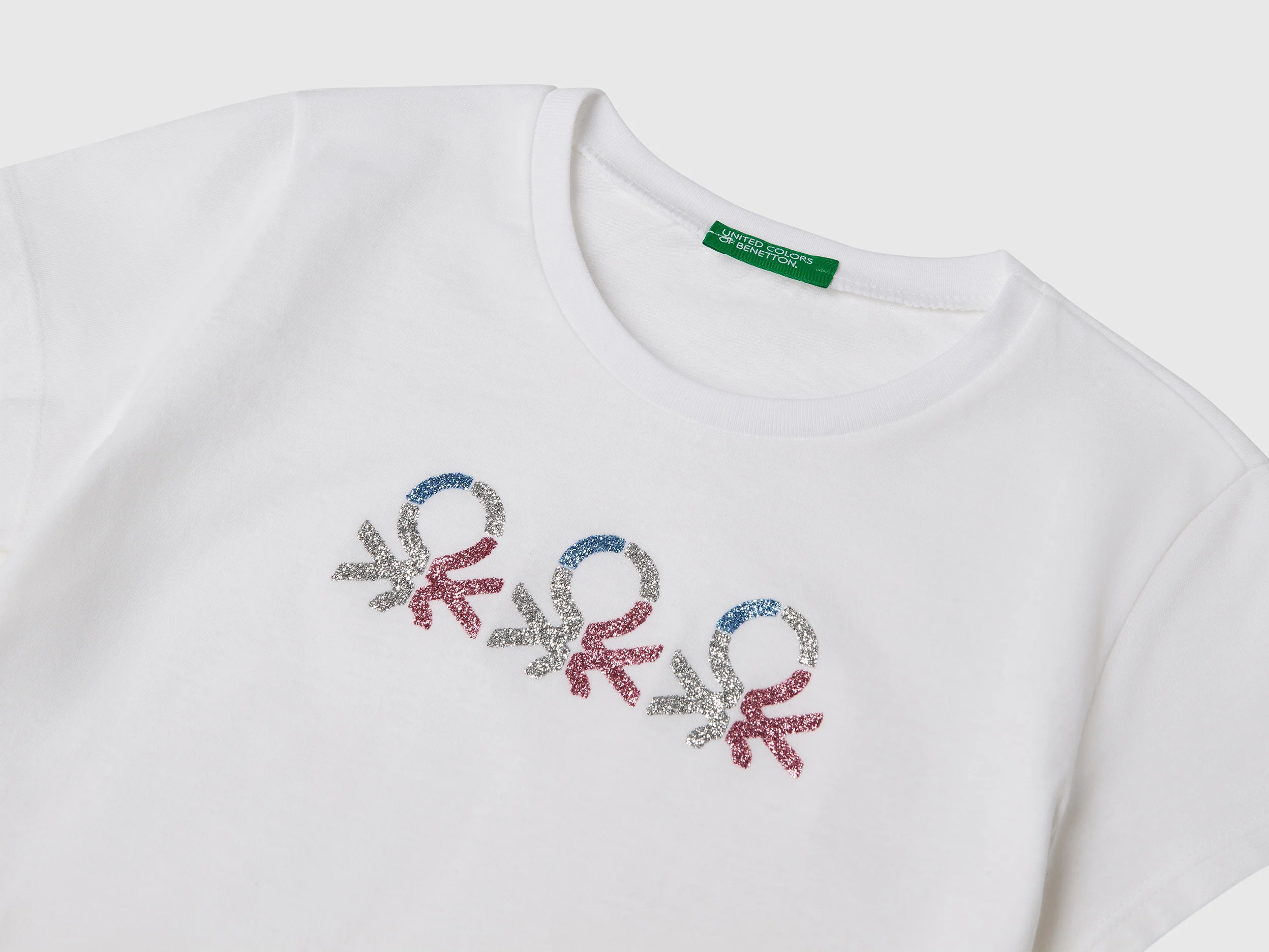 T-shirt con logo glitter in cotone - Image 3