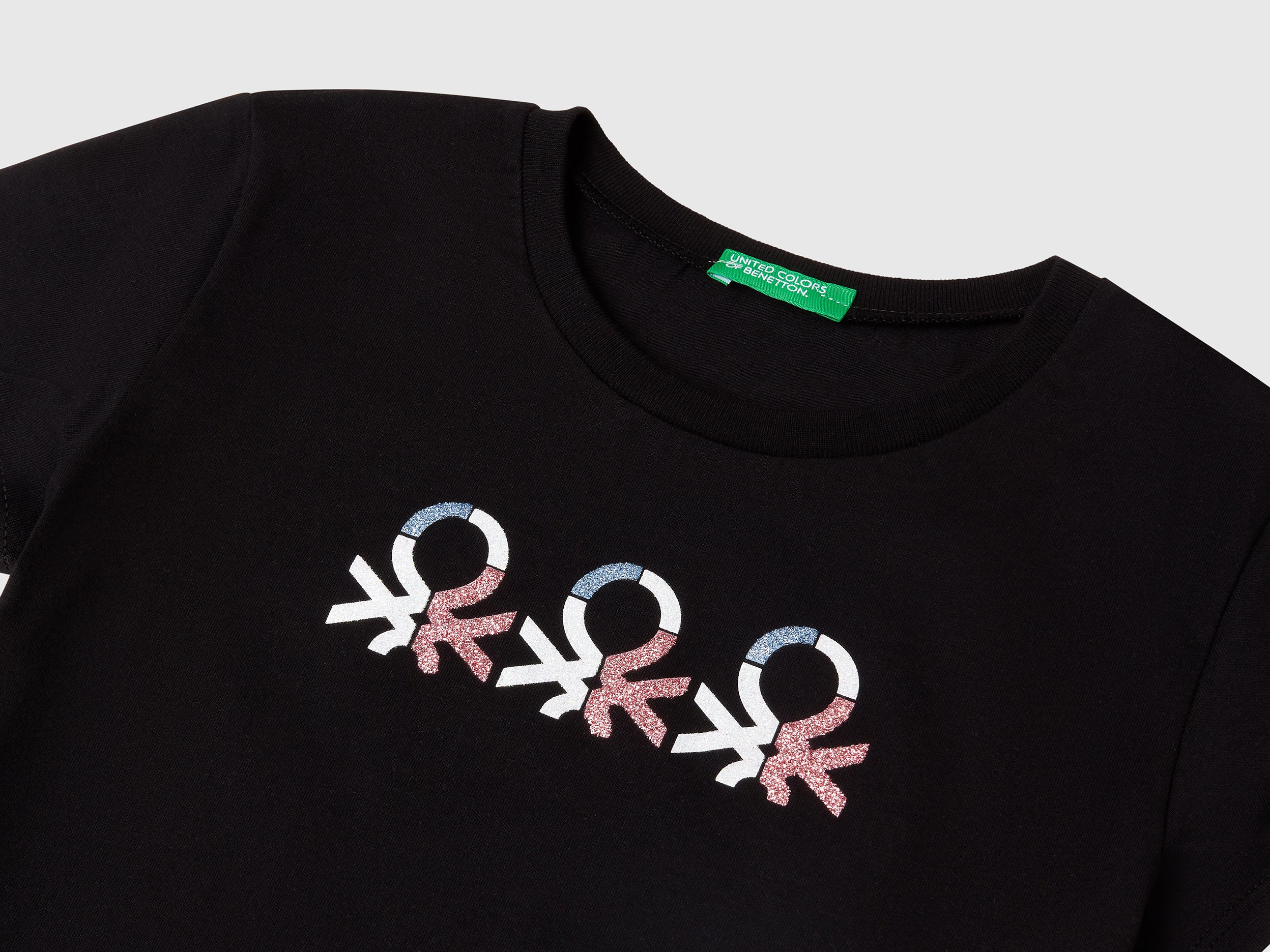 T-shirt con logo glitter in cotone - Image 3