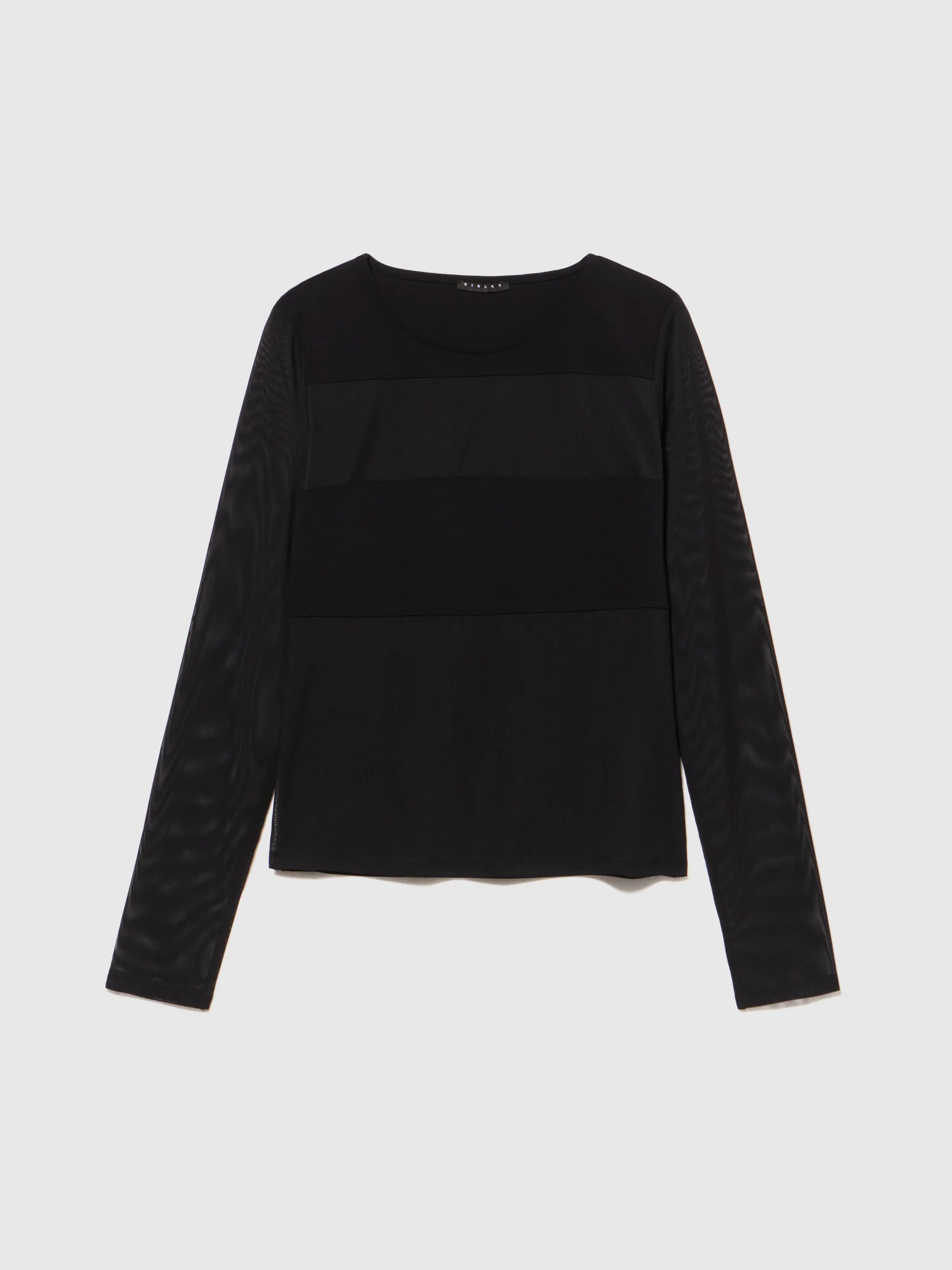 T-shirt con maniche in tulle