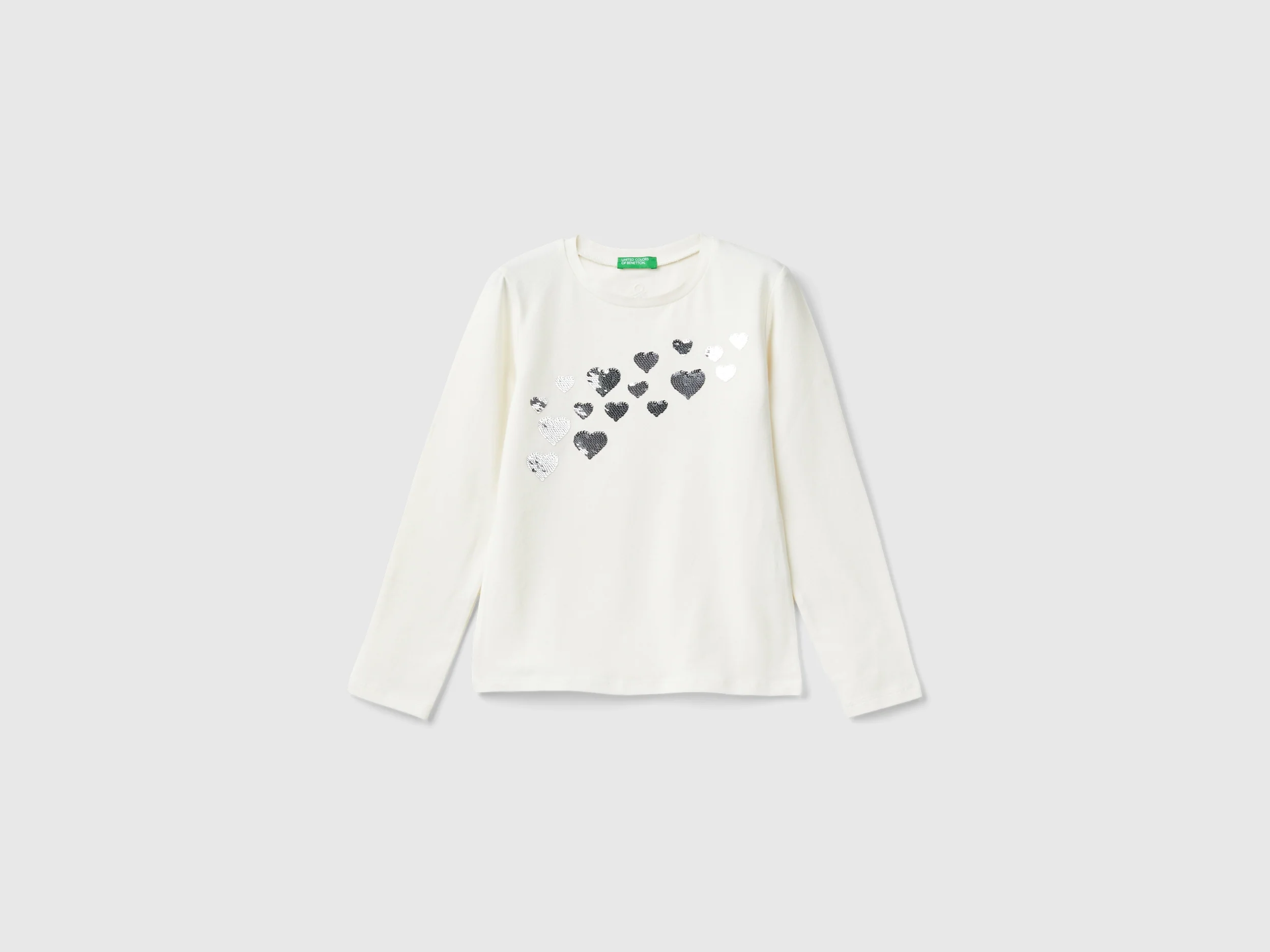 T-shirt con paillettes in cotone bio